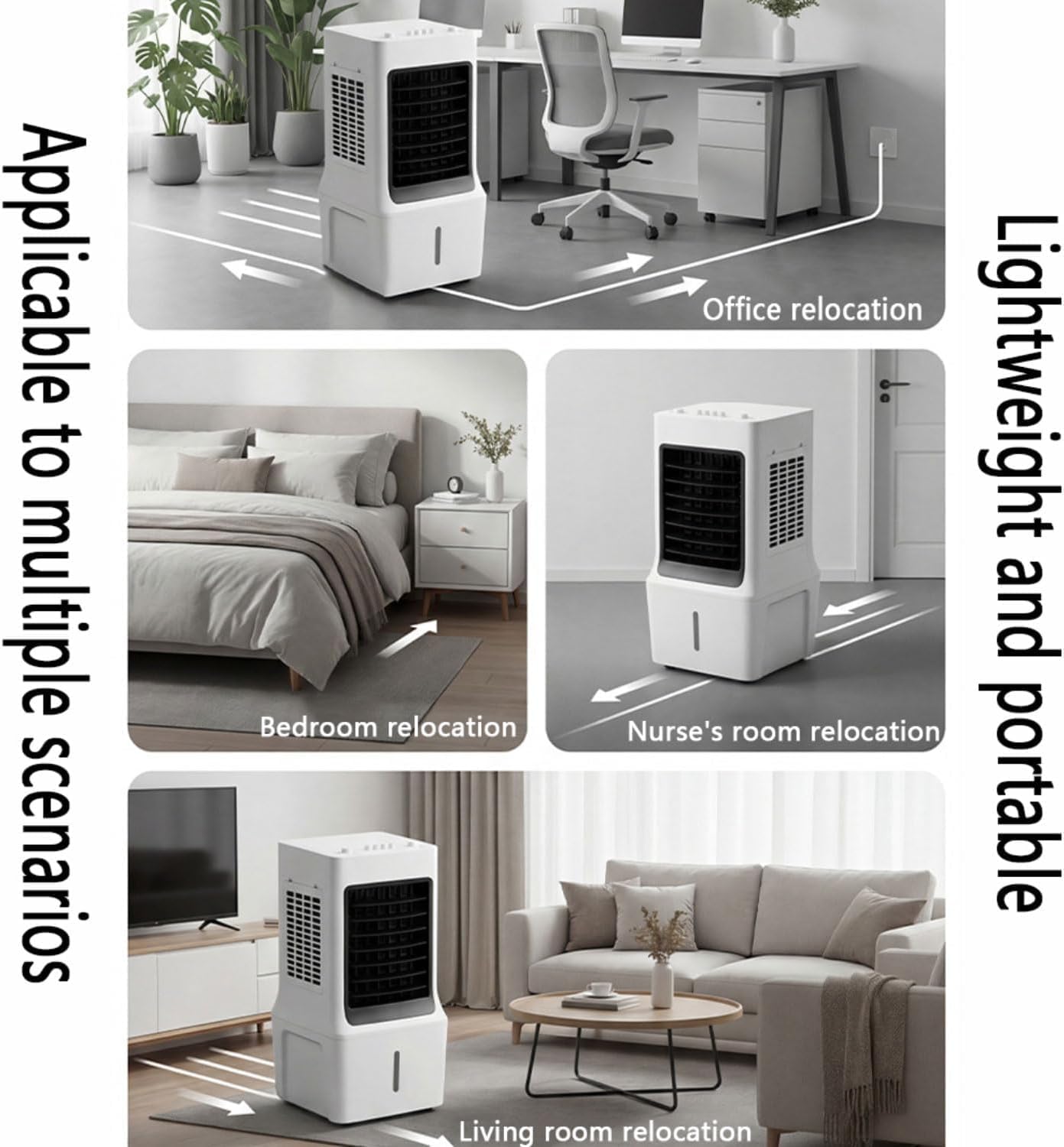 GENERIC Sans Fenêtre, Refroidisseur D'air Portable Avec 60°oscillation, Climatiseur Airless, Tubeless, Refroidisseur à évaporation Silencieux Avec Oscillation, Ventilateur De Boîte Froide Pour Chambre à Couch