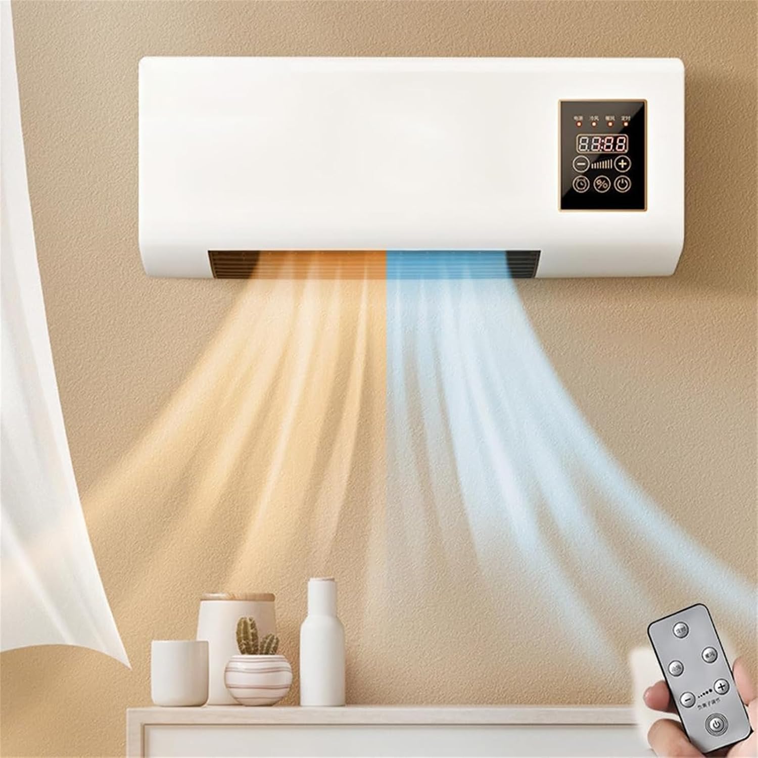  Mini Ventilateur - AC Portable Mural Pour Un Refroidissement Efficace Dans La Chambre Et Le Bureau, Conception Compacte Avec Télécommande (54 * 20 * 11.5cm)