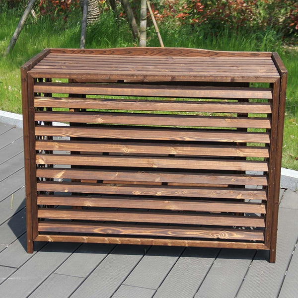  Clôture De Climatiseur En Bois, Couvertures De Climatisation Extérieures, Support De Climatiseur Extérieur En Bois Massif, Support De Fleurs, Climatiseur En Bois
