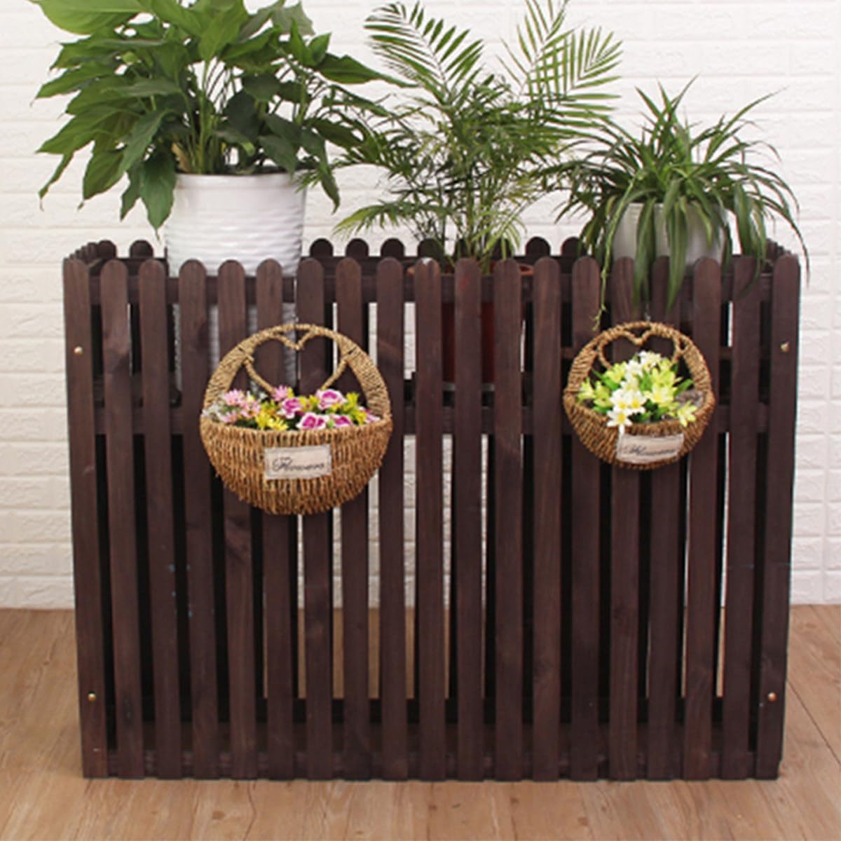 GENERIC Clôture En Bois Massif Pour Climatiseur – Housse Pour Unité Extérieure Et Support De Plantes Anti-corrosion 100 X 30 X 80 Cm Parfait Pour Cacher Les Unités De Climatisation Et Améliorer La Décoration