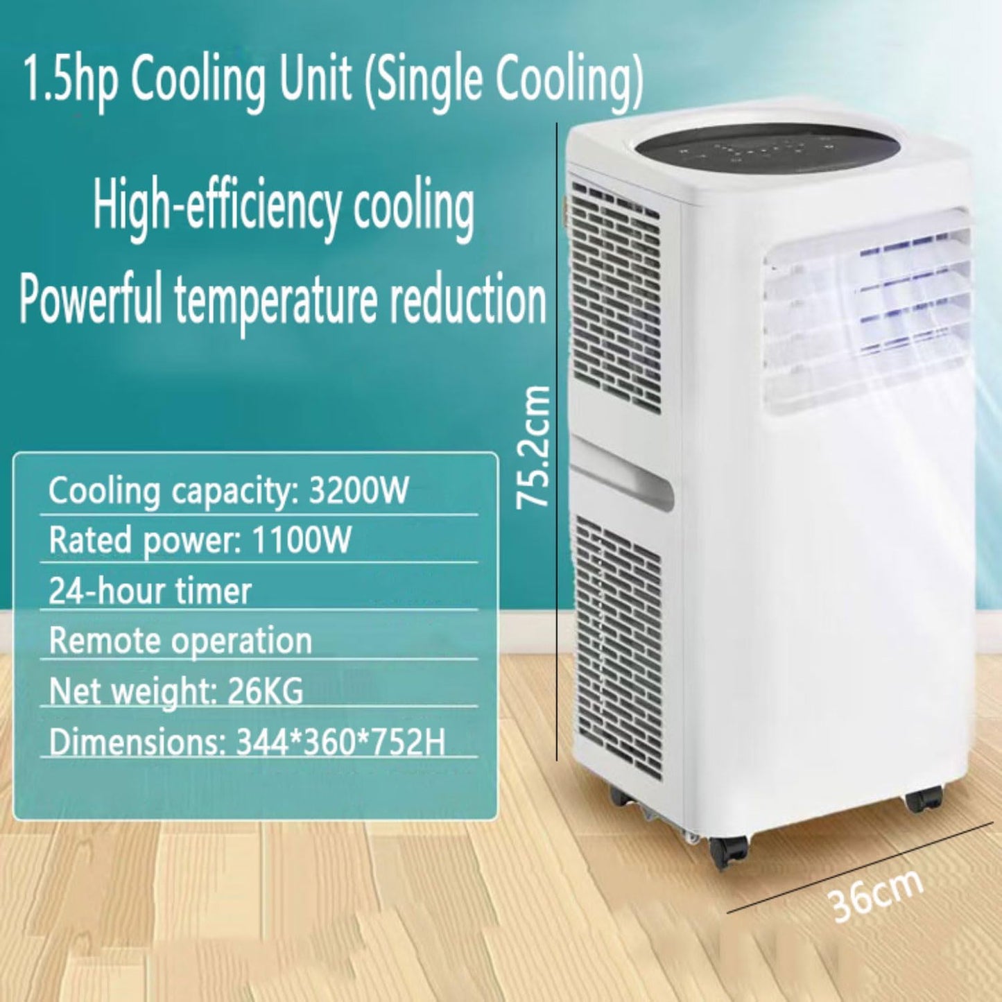  Climatiseur Portable Refroidit 350 Sq.Ft, Unité De Climatisation Silencieuse Avec Ventilateur, Déshumidificateur, Affichage LED, Télécommande, Minuterie 24H, Kit De Fenêtre Pour Chambre à Coucher, Bur
