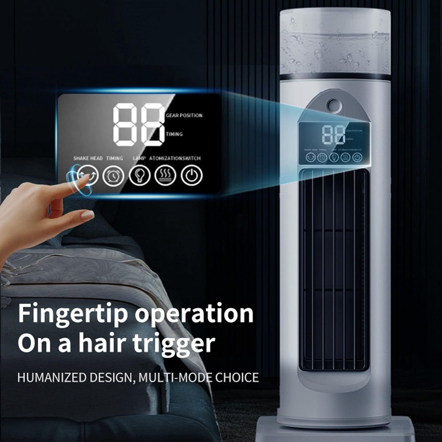 GENERIC Ventilateur De Climatisation – Ventilateurs De Refroidissement Qui Soufflent De L'air Froid | Gadgets Cool Sans Pales – Humidificateur à évaporation Silencieux Avec Minuterie Et Télécommande Pour