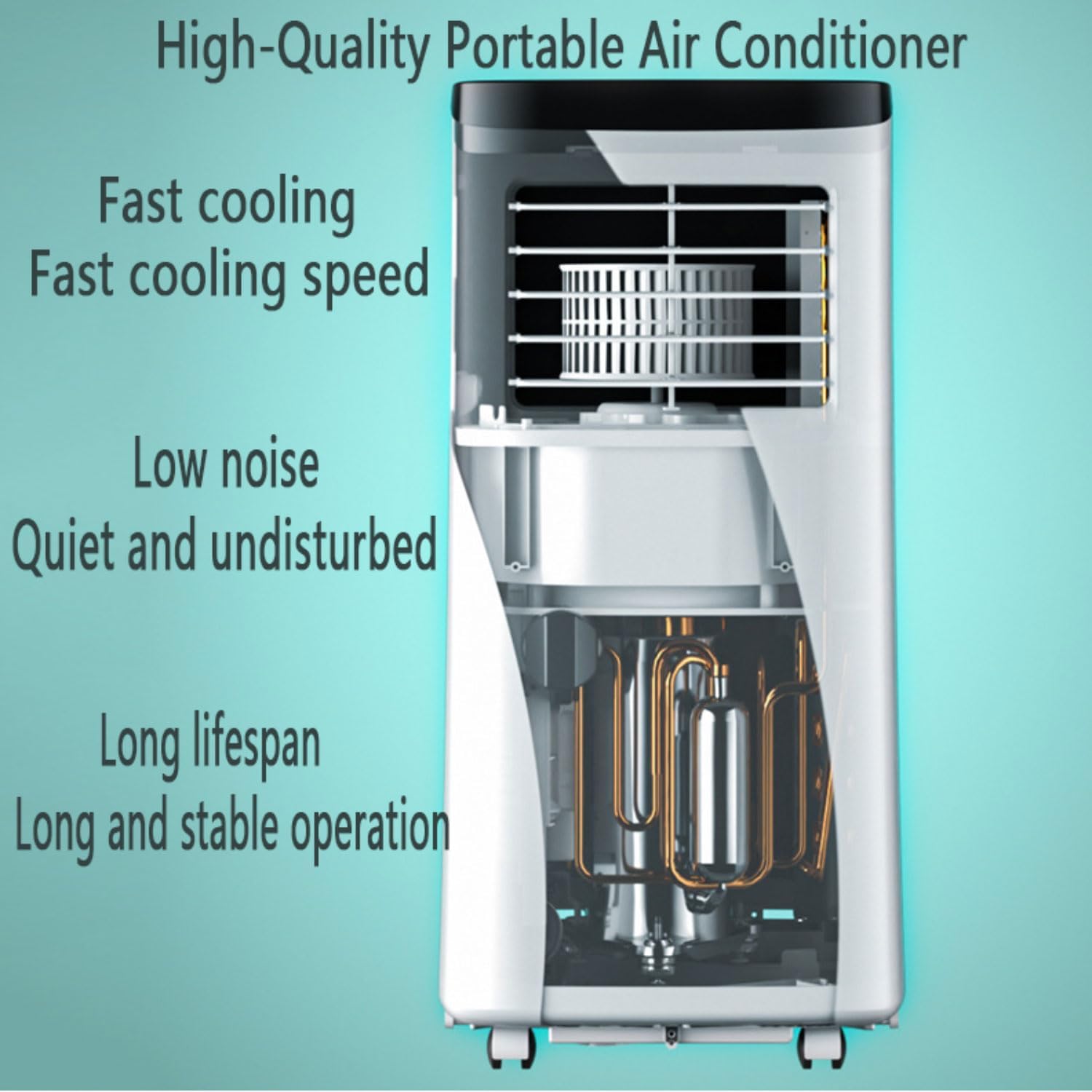  Climatiseur Portable, Unité De Climatisation Intelligente Avec Télécommande, Déshumidificateur De Refroidissement Rapide, Mode De Sommeil Silencieux, Kit De Fenêtre Inclus, Minuterie 24H, Pour Chambre