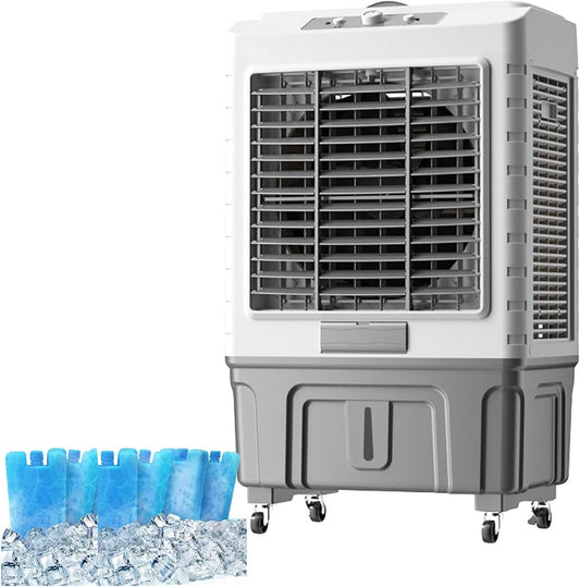 GENERIC Ventilateur De Refroidissement à évaporation, Grand Réservoir De 55 L, Humidificateur Et Refroidisseur 3 En 1, Moteur Puissant Pour Un Refroidissement Efficace, Contrôle Mécanique Pour Une Utilisation