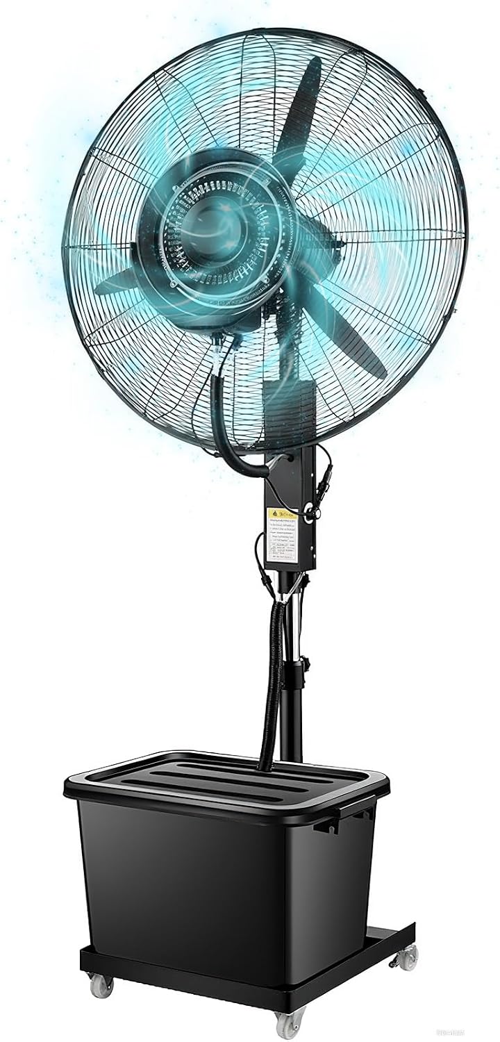 GENERIC Ventilateur D'extérieur Avec Grand Réservoir D'eau, Ventilateur Sur Pied Portable à Haut Débit D'air Pour Usage Domestique Et Commercial, Refroidisseur D'air évaporatif Industriel De 750 Mm