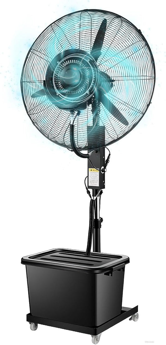 GENERIC Ventilateur D'extérieur Avec Grand Réservoir D'eau, Ventilateur Sur Pied Portable à Haut Débit D'air Pour Usage Domestique Et Commercial, Refroidisseur D'air évaporatif Industriel De 750 Mm