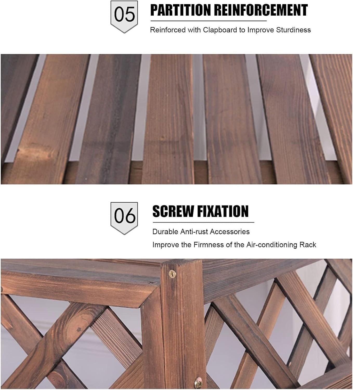 GENERIC Housse En Bois Pour Climatiseur Et Pompe à Chaleur – Grille En Bois Massif Pour Unités AC, Améliore L'esthétique De La Maison, Résistant Aux Intempéries