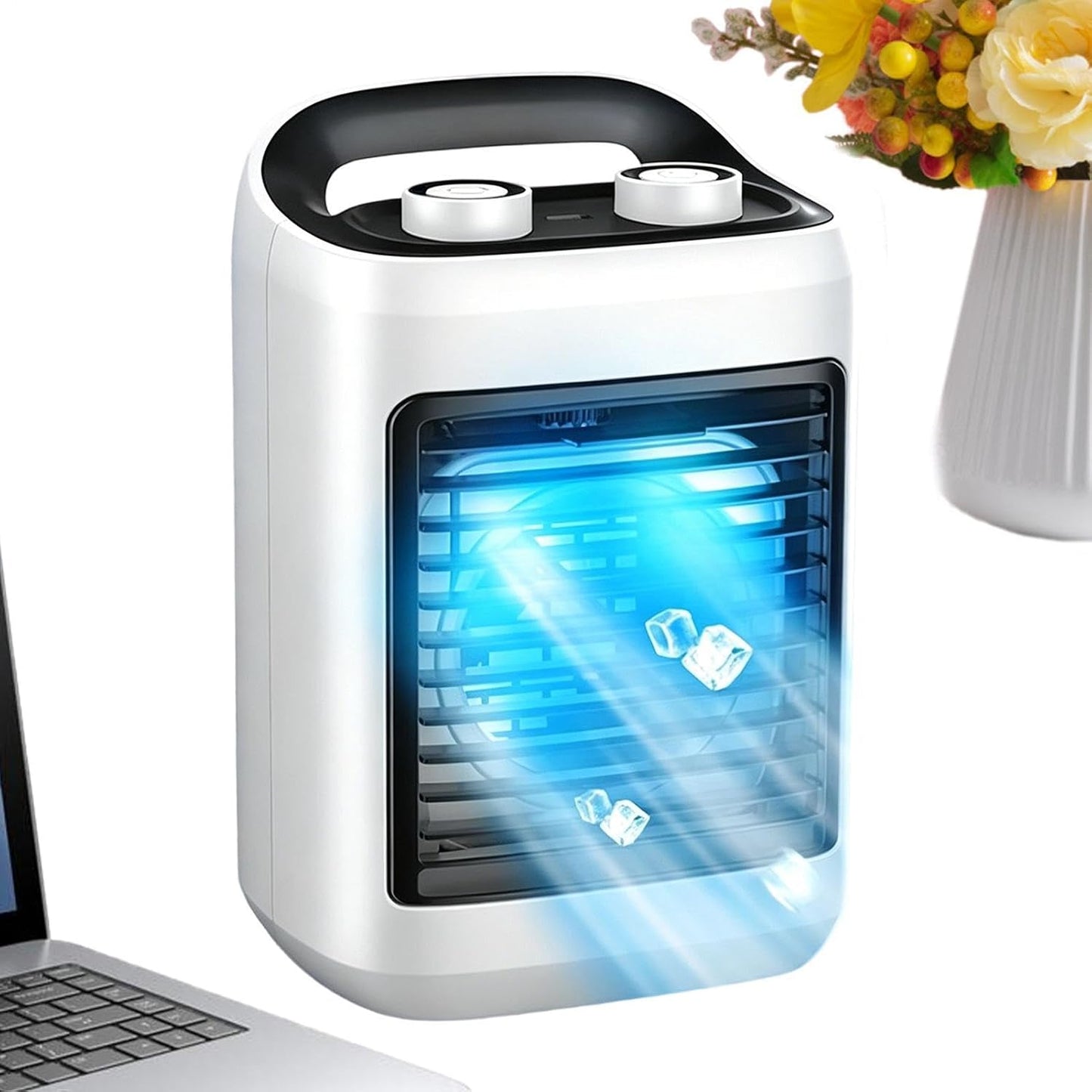 GENERIC Ventilateur Portable Pour Climatiseur - Chargement USB - Grand Angle - 3 Vitesses - Faible Bruit - Mini Refroidisseur D'air Portable Pour Salon, Bureau, Dortoir, Voiture, Voyage, Camping