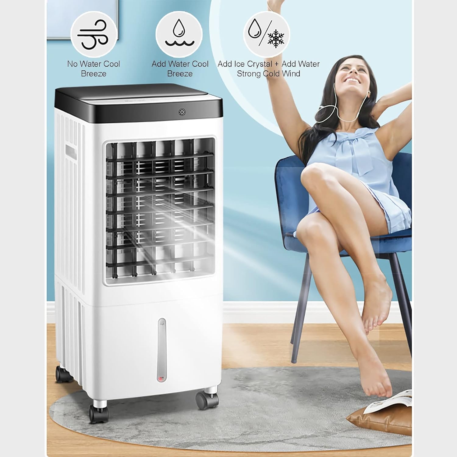 GENERIC Refroidisseur D'air Portable Avec Fonctions De Refroidissement Par évaporation, Humidificateur Et Purification Pour La Maison Et Le Bureau