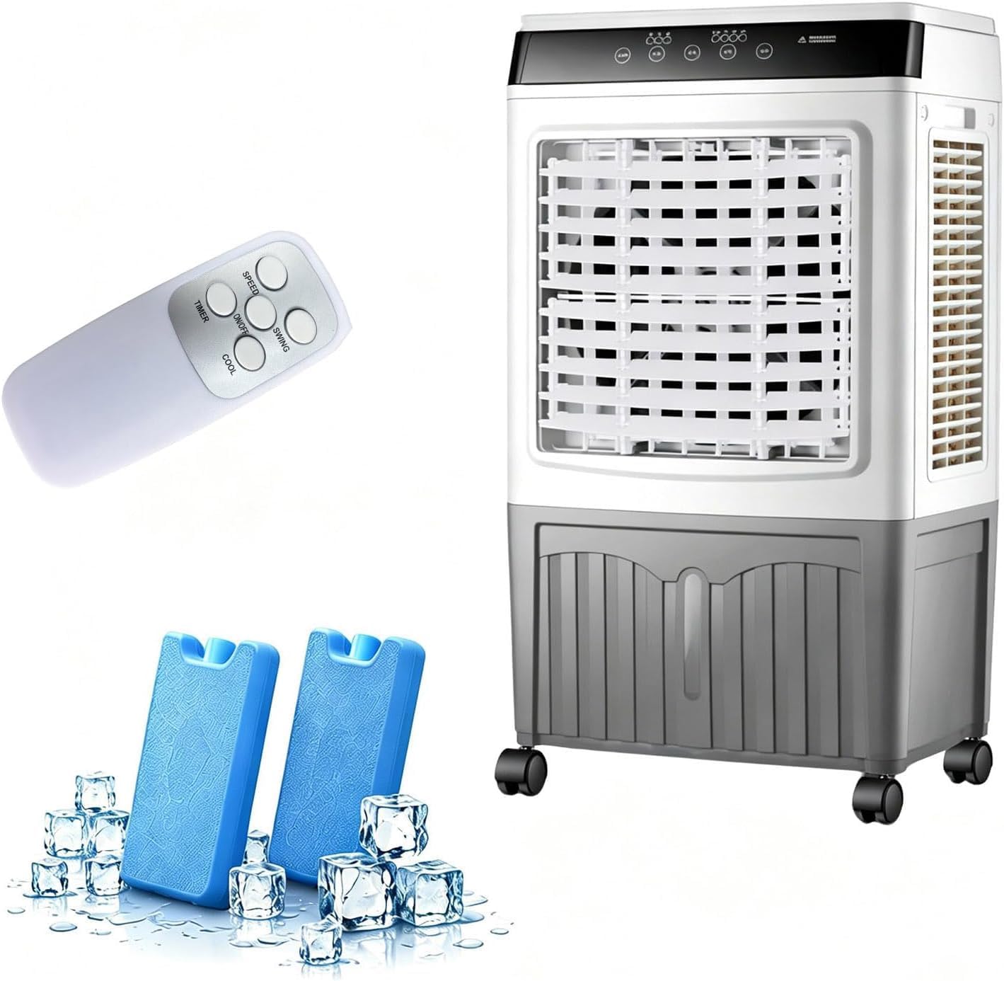 GENERIC Refroidisseur D'air Par évaporation, Refroidisseur De Marais De 4 000 CFM Avec Réservoir De 36 Litres, 3 Modes, 3 Vitesses, Télécommande, Minuterie De 7,5 H, AC Portable Sans Fenêtre Pour Chambre