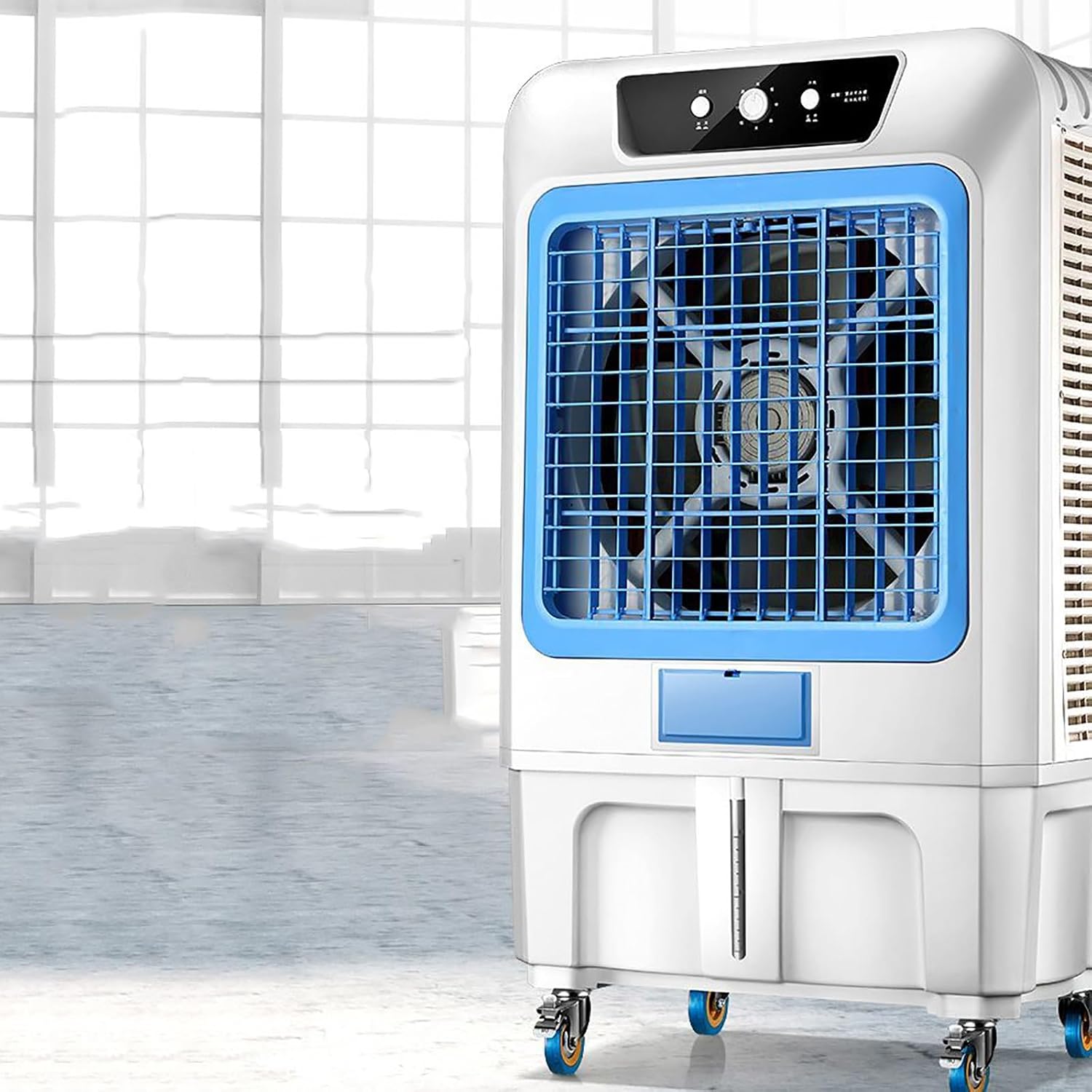  Climatiseur Swamp Cooler Avec 6 Blocs De Glace, Refroidisseur D'air Par évaporation Portable, 3 Modes Et 3 Vitesses, Minuterie 12 H Et Télécommande Pour Chambre, Garage, Terrasse
