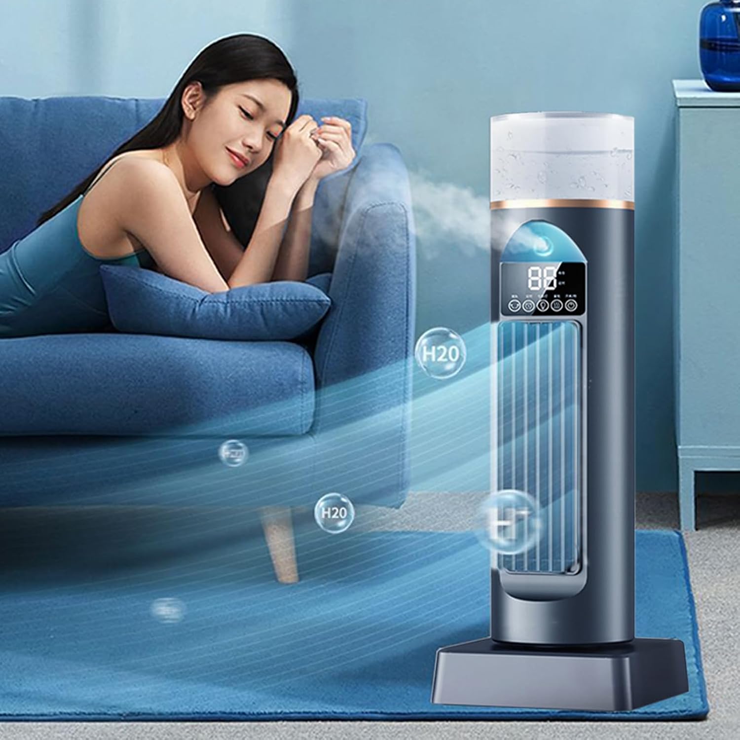  Ventilateur De Climatiseur, Refroidisseur De Pièce Portable, Humidificateur Sans Lame Avec Fonctionnement Silencieux, Ventilateur Minuterie Avec Télécommande, Dispositif De Refroidissement Intérieur,