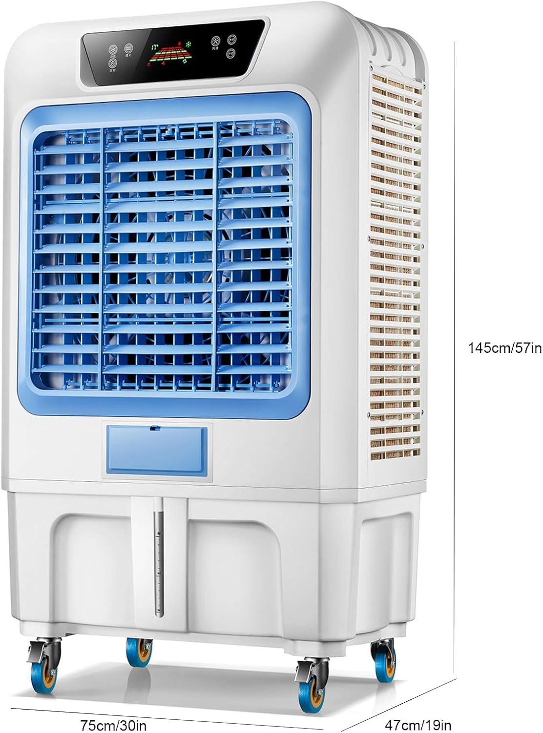  Climatiseur Swamp Cooler Avec 6 Blocs De Glace, Refroidisseur D'air Par évaporation Portable, 3 Modes Et 3 Vitesses, Minuterie 12 H Et Télécommande Pour Chambre, Garage, Terrasse