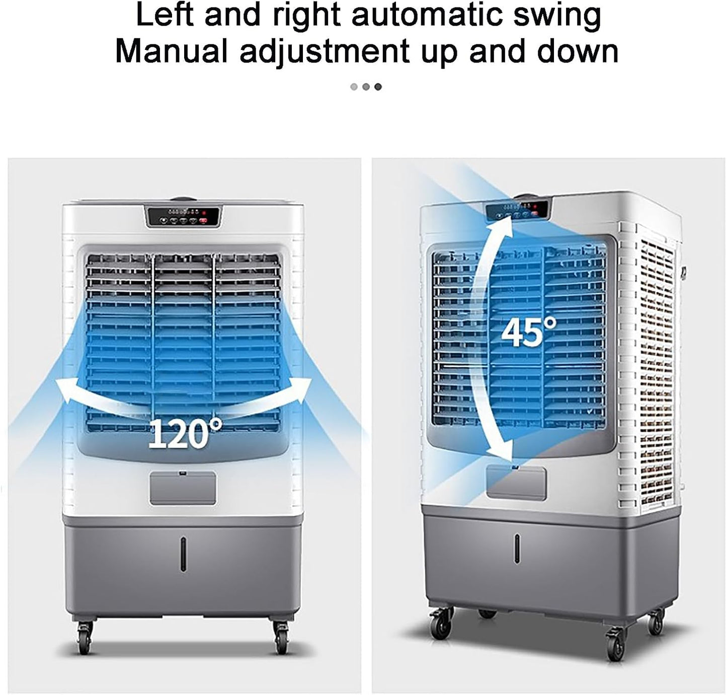 GENERIC Ventilateur De Refroidissement à évaporation, Grand Réservoir De 55 L, Humidificateur Et Refroidisseur 3 En 1, Moteur Puissant Pour Un Refroidissement Efficace, Contrôle Mécanique Pour Une Utilisation