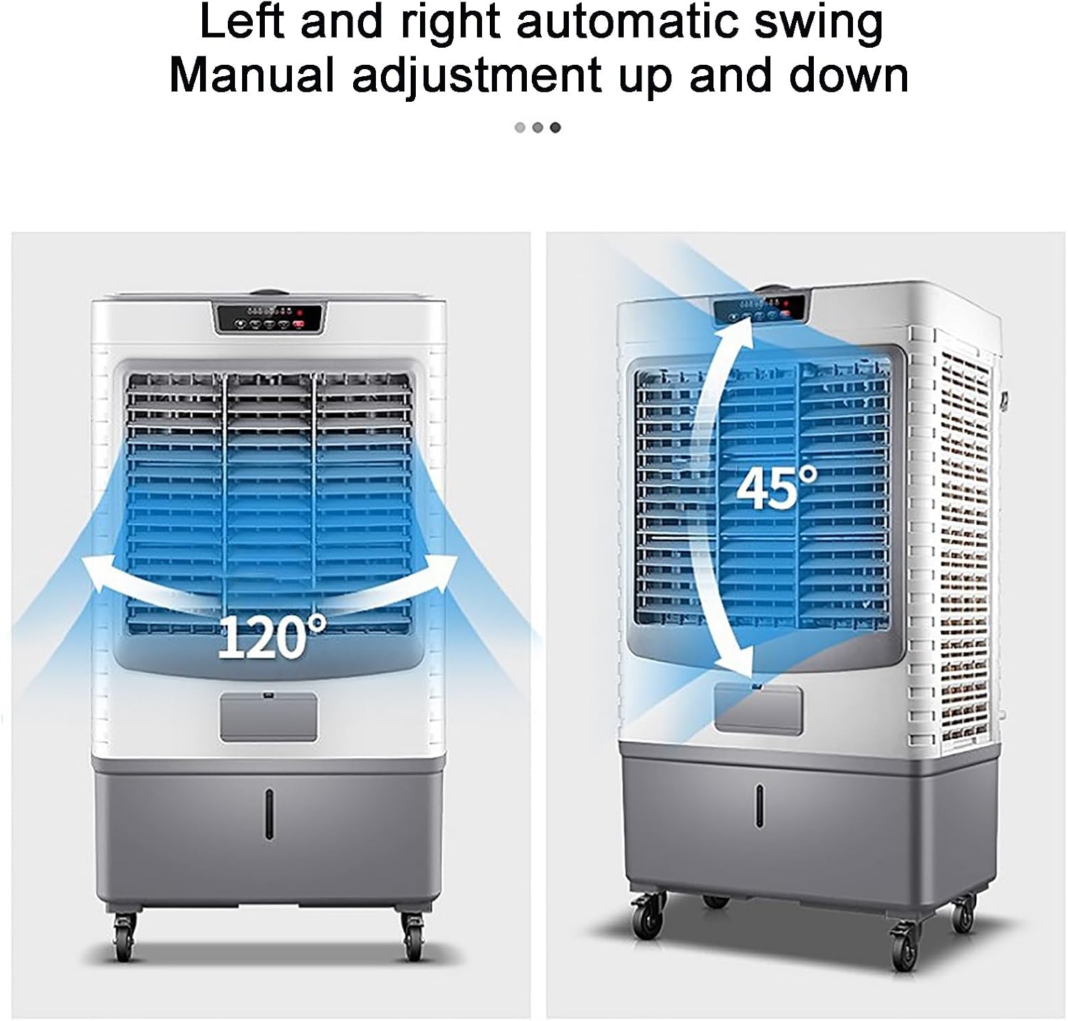 GENERIC Ventilateur De Refroidissement à évaporation, Grand Réservoir De 55 L, Humidificateur Et Refroidisseur 3 En 1, Moteur Puissant Pour Un Refroidissement Efficace, Contrôle Mécanique Pour Une Utilisation