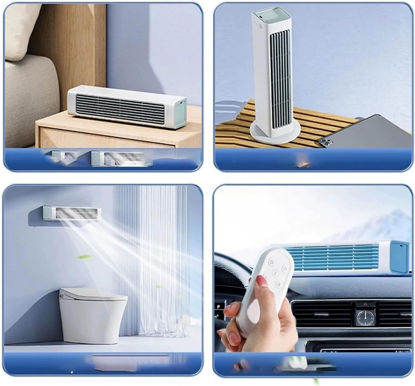  Breezamax, Breeze Max Air Cooler, Qinux Brizaac Climatiseur Mobile, Sherum Rafraichisseur D'air, Mini Climatiseur Portable, Silencieux Et 3 Vitesses, Avec Télécommande, Pour La Maison, Bureau (Blanc)
