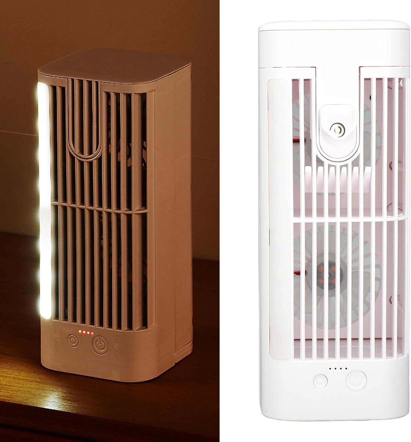  Annadue Ventilateur De Refroidissement D'air Par évaporation Personnel USB, Petit Climatiseur Portable Avec Veilleuse à 3 Vitesses, Réservoir D'eau De 120 Ml, Batterie De 3 600 MAh, Refroidisseur