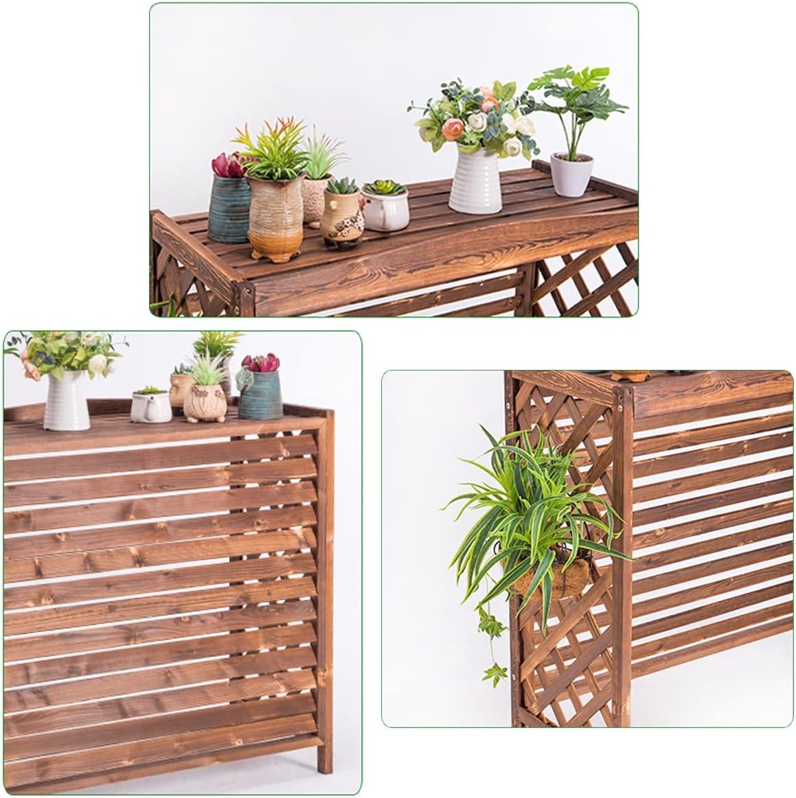  Support De Fleurs Pour Climatiseur, Présentoir Pour Plantes D'extérieur, Cadre à Persiennes, Support Décoratif Pour Climatiseur, Cache-radiateur, Espace