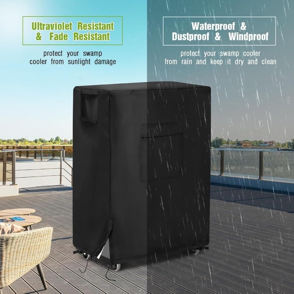 Housse De Refroidisseur Imperméable En Tissu Oxford 210D Par évaporation Avec Protection UV Et Poussière, Cordon De Serrage Sécurisé Et Poignées Latérales, Pour Unités Portables Hessaire MC18M Pour