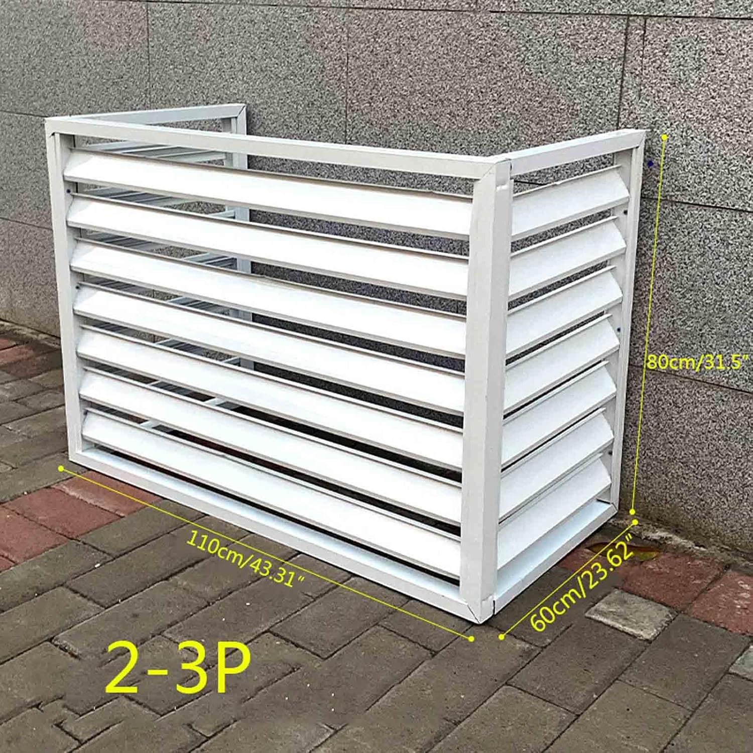  Housse De Protection Pour Climatiseur Extérieur – Couvercle De Pompe à Chaleur En Aluminium Résistant Aux Intempéries – Barrière Décorative D'intimité – Boîte De Protection Anti-bruit Pour