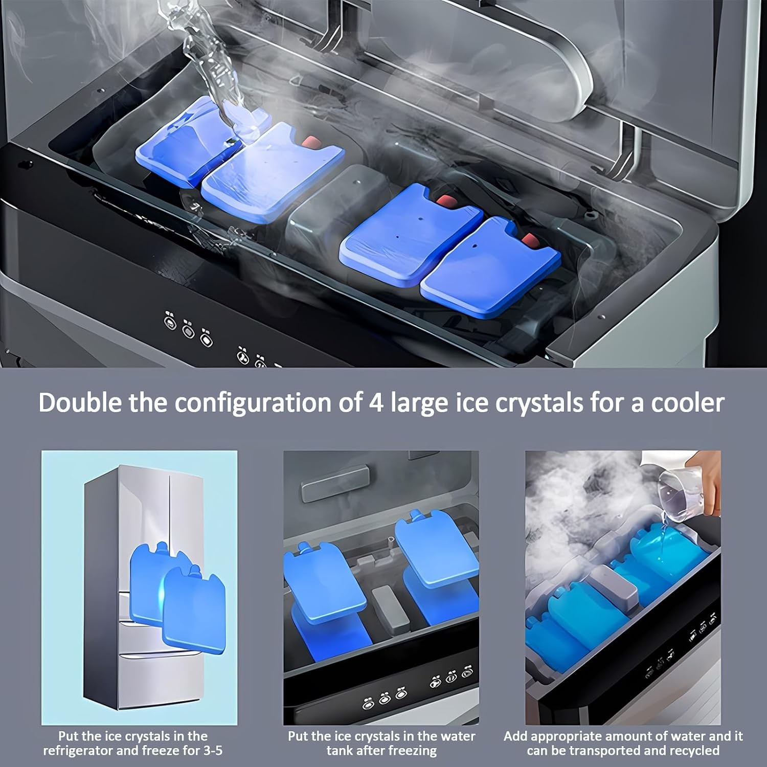 GENERIC Glacière De Marais 6500 CFM, Refroidisseur D'air Par évaporation Avec Réservoir De 70/80 L, 4 Blocs De Glace, Oscillation De 110°, 3 Vitesses Pour Garage, Usage Commercial, Industriel