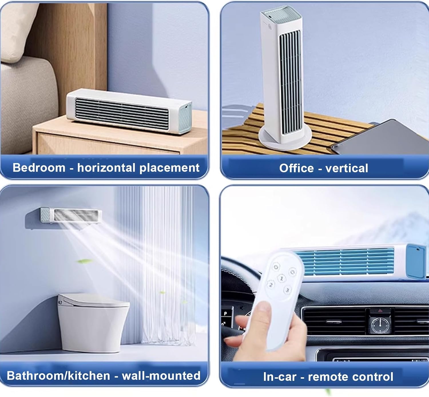  Ventilateur Portable Sans Fil Avec Télécommande, Ventilateur De Refroidissement Sans Lame Pour Bureau De Chambre à Coucher, Réglages à 3 Vitesses, Longue Sortie, Fonctionnement Silencieux, Pas De Fenê