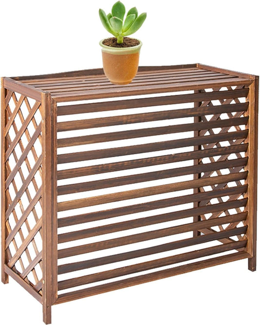  Housse De Climatiseur D'extérieur – Design Anti-corrosion En Bois Massif Pour Unités De Climatisation Et Solutions De Stockage De Plantes