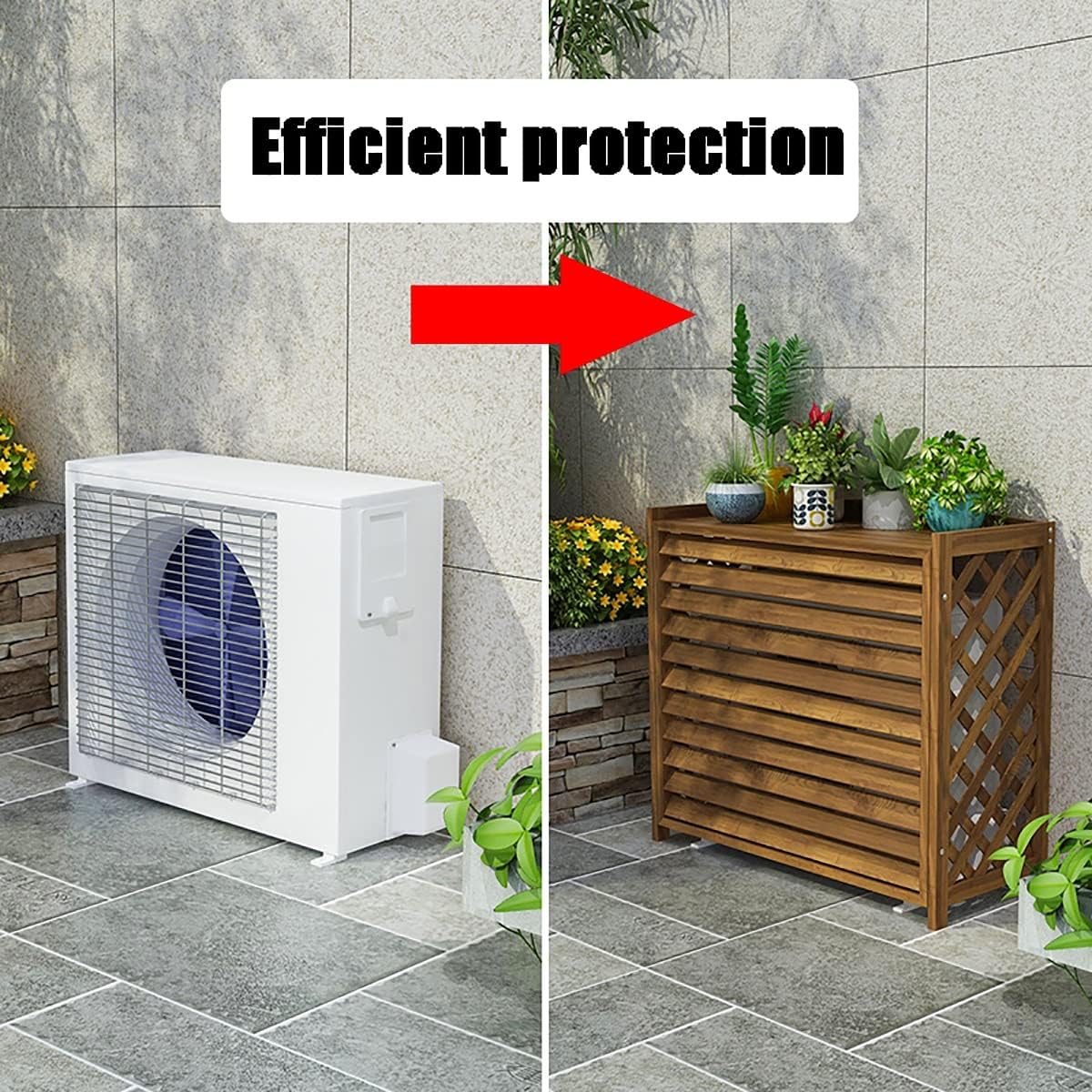  Support De Fleurs Pour Climatiseur, Présentoir Pour Plantes D'extérieur, Cadre à Persiennes, Support Décoratif Pour Climatiseur, Cache-radiateur, Espace