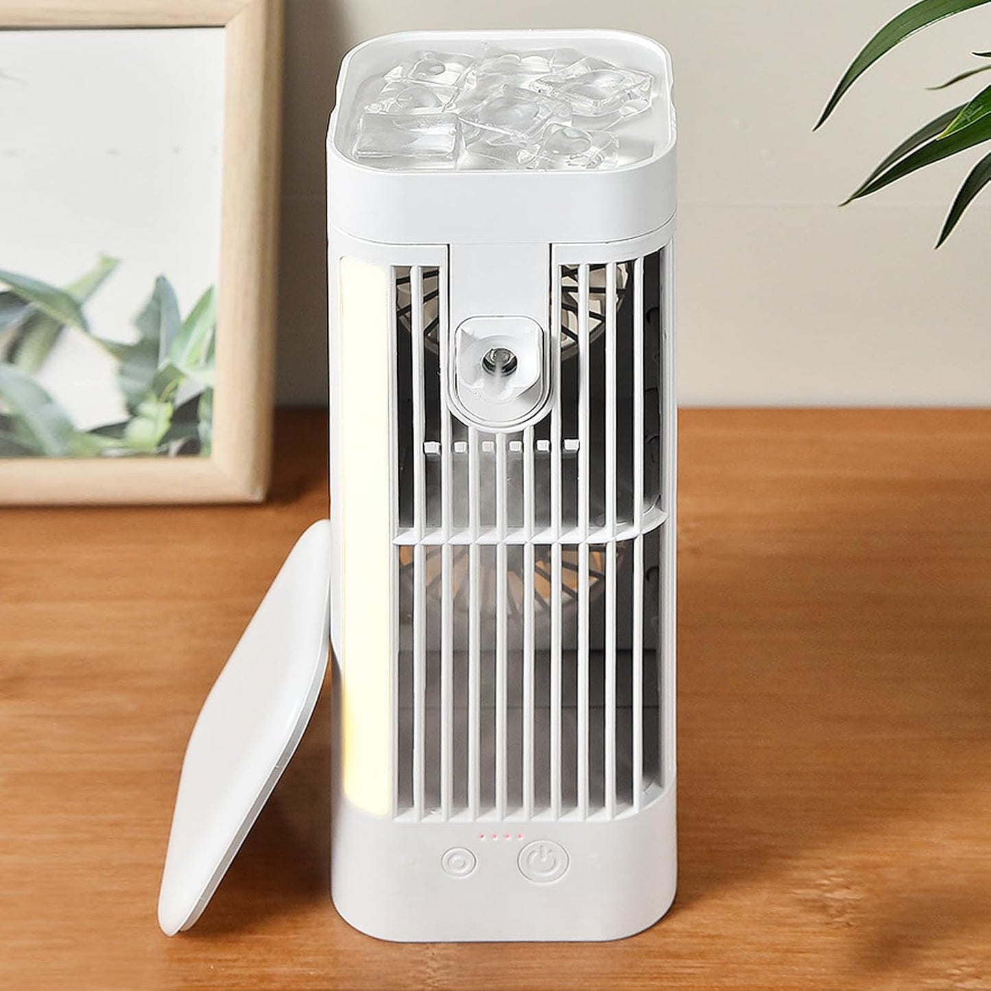  Annadue Ventilateur De Refroidissement D'air Par évaporation Personnel USB, Petit Climatiseur Portable Avec Veilleuse à 3 Vitesses, Réservoir D'eau De 120 Ml, Batterie De 3 600 MAh, Refroidisseur