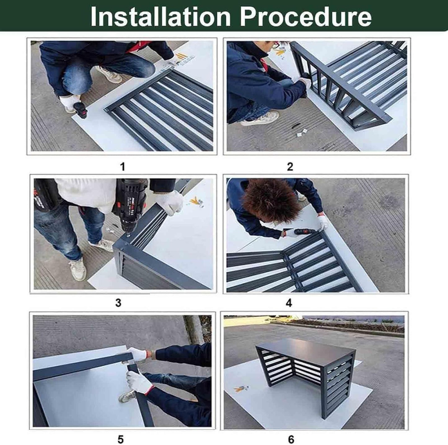  Housse De Protection Pour Climatiseur Extérieur – Couvercle De Pompe à Chaleur En Aluminium Résistant Aux Intempéries – Barrière Décorative D'intimité – Boîte De Protection Anti-bruit Pour