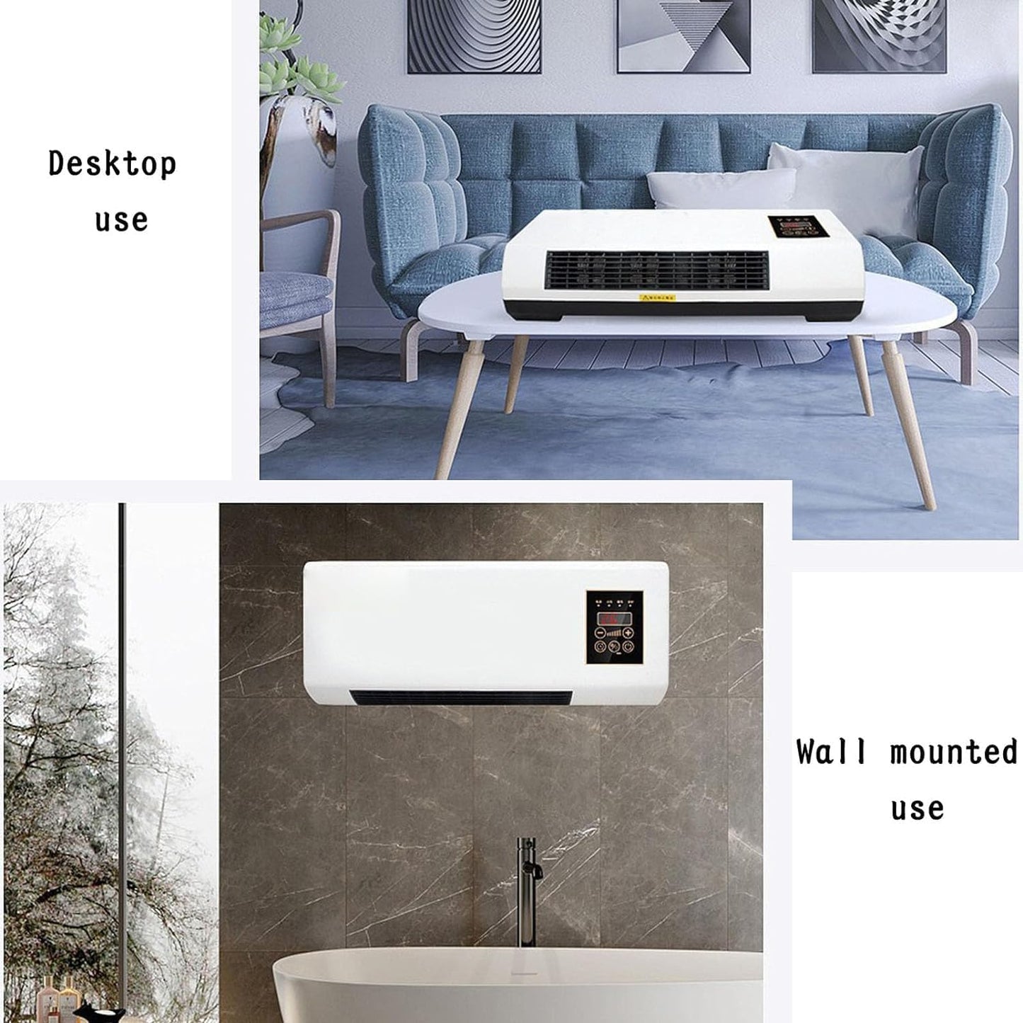  Mini Climatiseur Portable Avec - Unité De Télécommande Murale De Réfroirissement/Chauffage Pour La Maison, La Chambre, Le Salon Ou Le Bureau