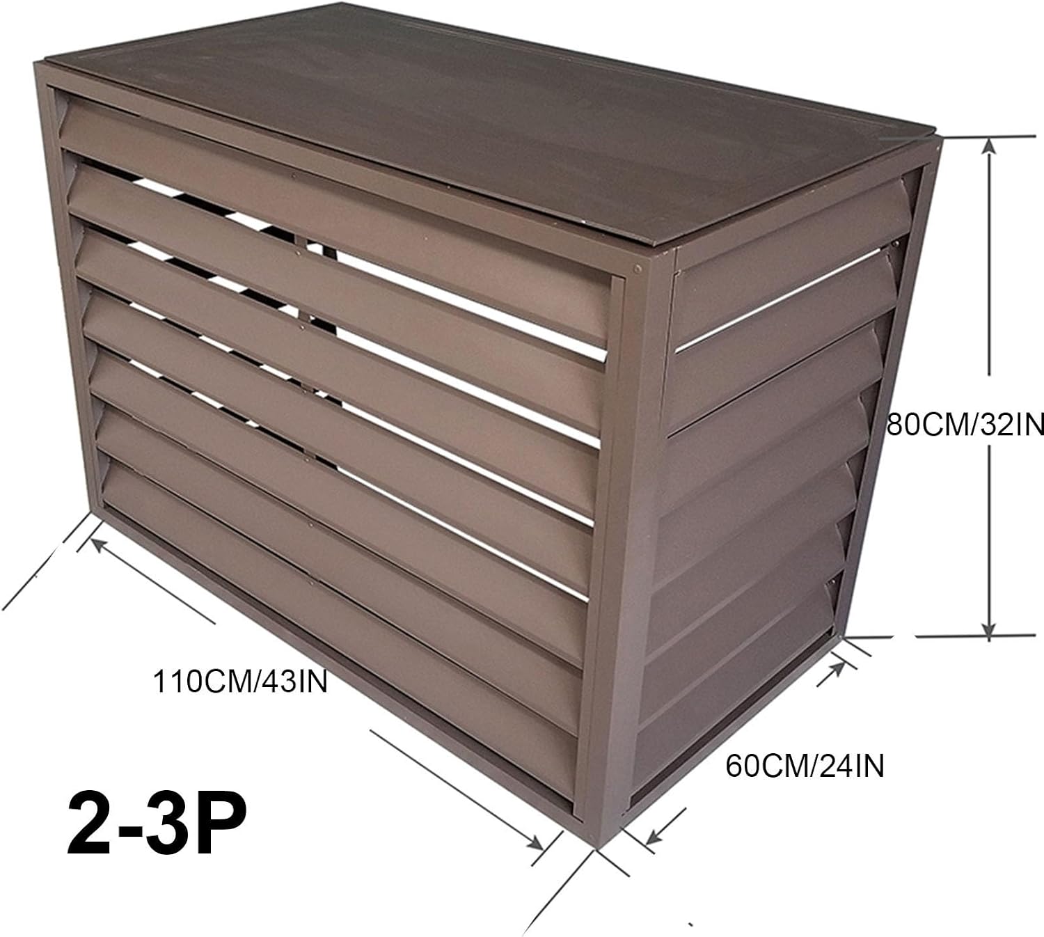 GENERIC Mini Housse De Climatiseur Fendue En Aluminium, Protection De Pompe à Chaleur Extérieure, Bouclier D'hiver Complet Pour Unités Extérieures, Matériau Marron, Utilisation Intérieure Et Extérieure