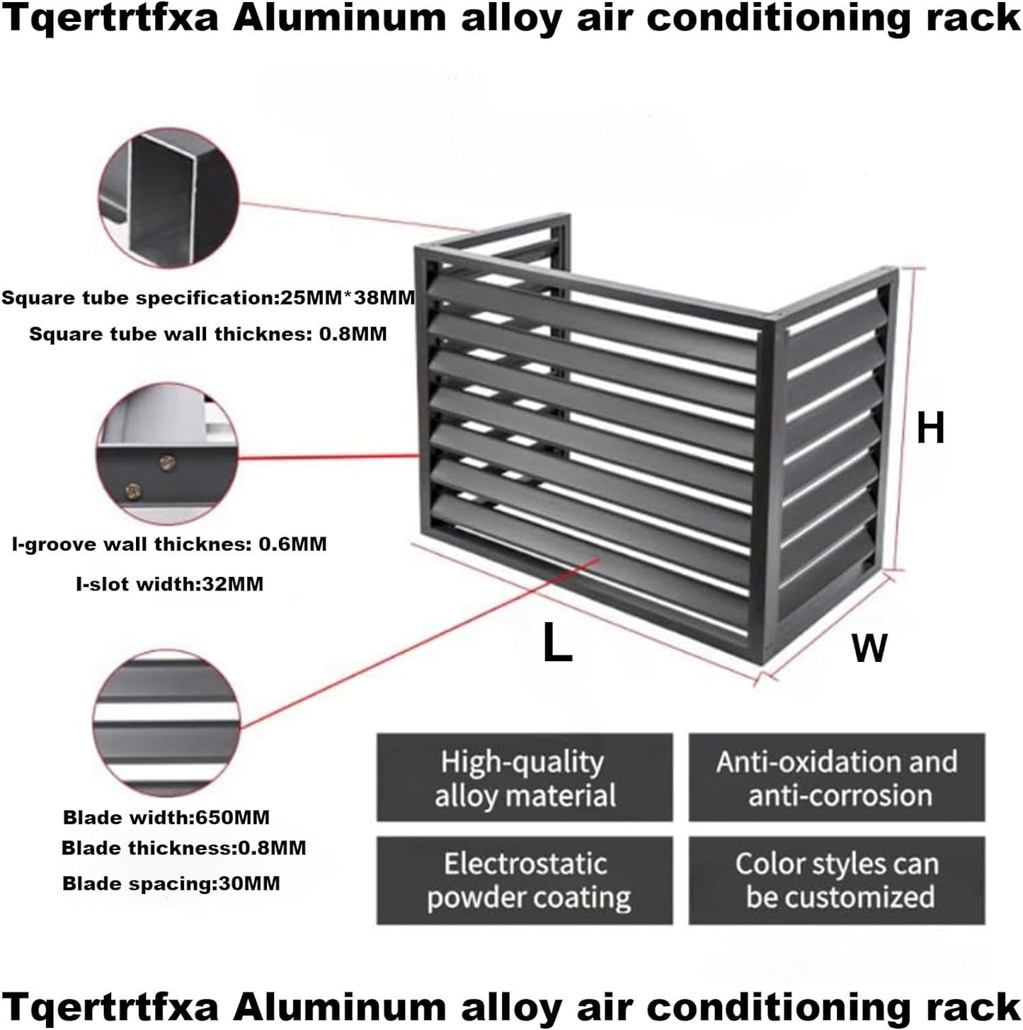 GENERIC Housse De Protection Pour Climatiseur D'extérieur – Protection En Aluminium Pour Pompe à Chaleur – Résistante Aux Intempéries – Motif Clôture à Cacher