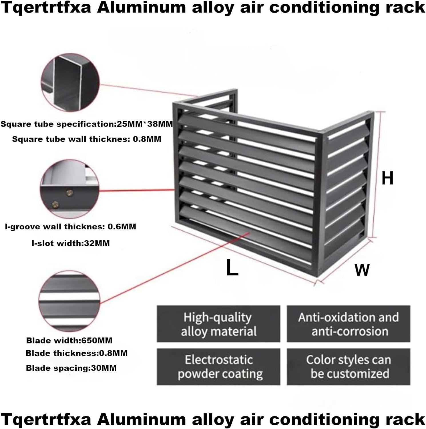GENERIC Housse De Protection Pour Climatiseur D'extérieur – Protection En Aluminium Pour Pompe à Chaleur – Résistante Aux Intempéries – Motif Clôture à Cacher