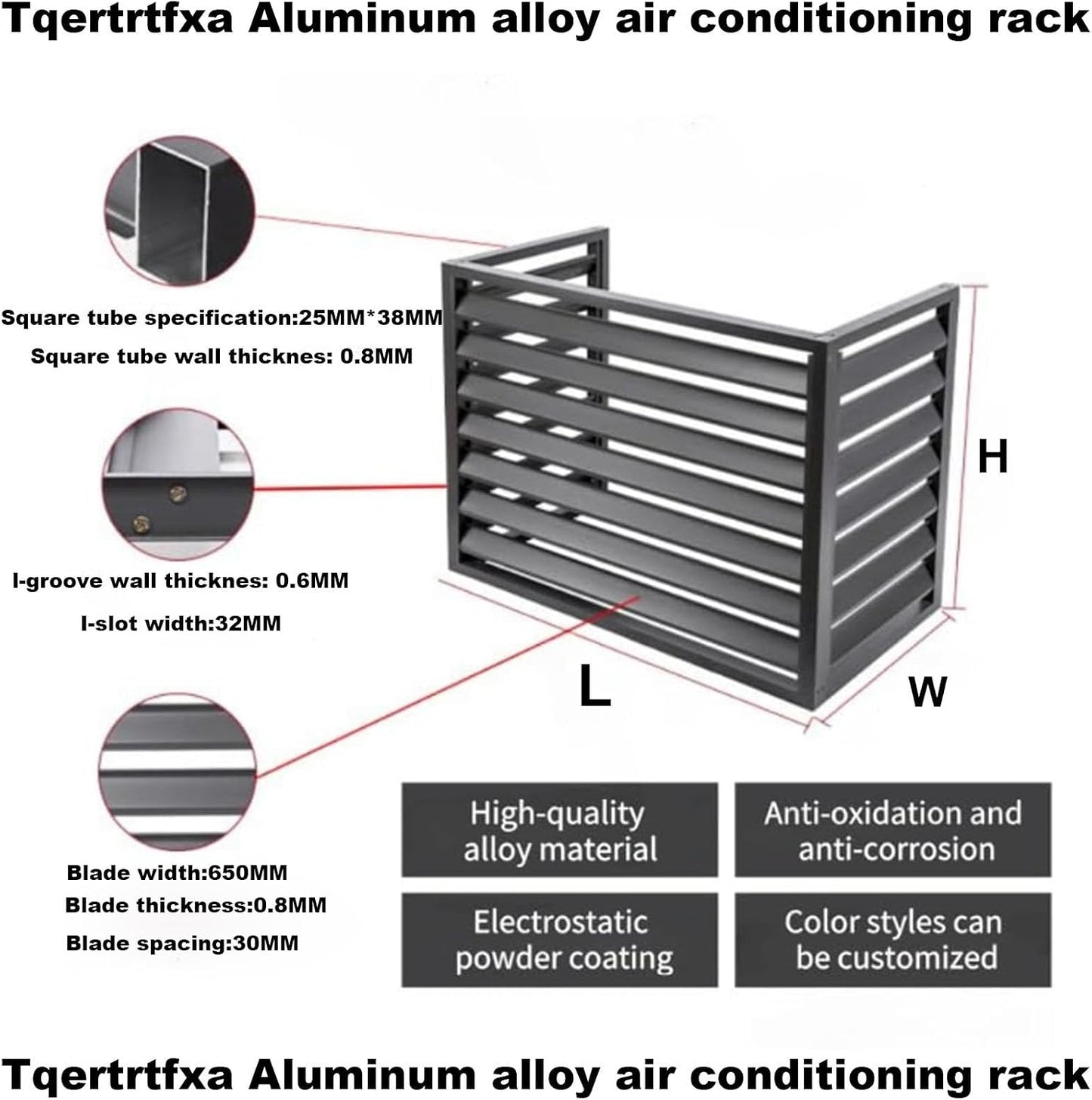 GENERIC Mini Housse De Climatiseur En Aluminium Résistant Aux Intempéries Pour Pompe à Chaleur Extérieure Clôture élégante Pour Cacher Les Unités AC Matériau Extérieur Blanc Utilisation Intérieure Et