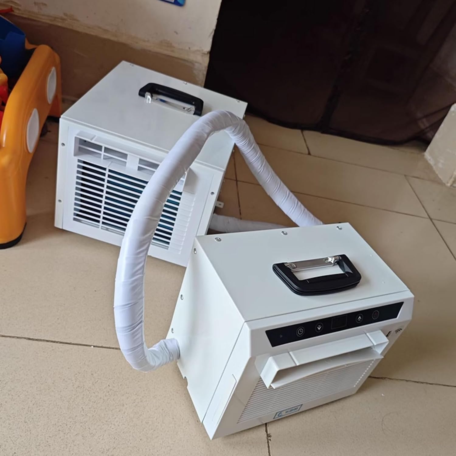  3000 BTU Split AC Pour VR, Refroidisseur De Chambre Compact Avec Contrôle Tactile, Minuterie 12H, Filtre Lavable Et Poignée Portable Pour Le Camping à Domicile