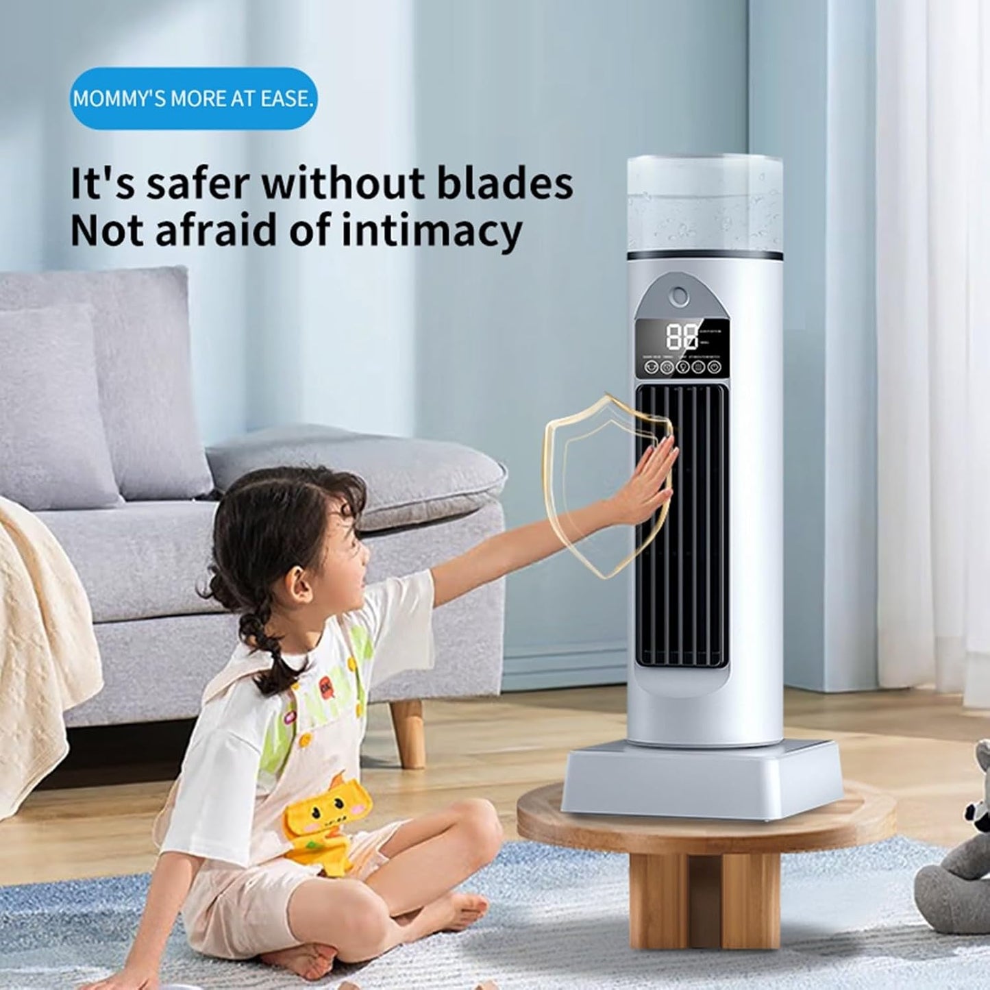 GENERIC Ventilateur De Climatisation – Ventilateurs De Refroidissement Qui Soufflent De L'air Froid | Gadgets Cool Sans Pales – Humidificateur à évaporation Silencieux Avec Minuterie Et Télécommande Pour