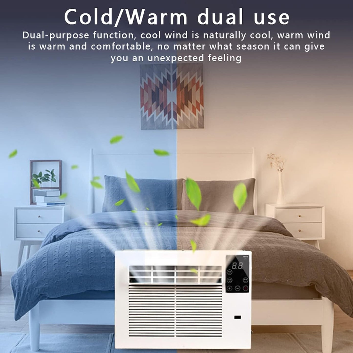 GENERIC 280W Portable Mini Climatiseur, Refroidisseur à Compresseur Ultra Silencieux, Unité De Climatisation De Fenêtre Efficace D'énergie Avec Télécommande Pour Chambre à Coucher Logement De Logement De Somm
