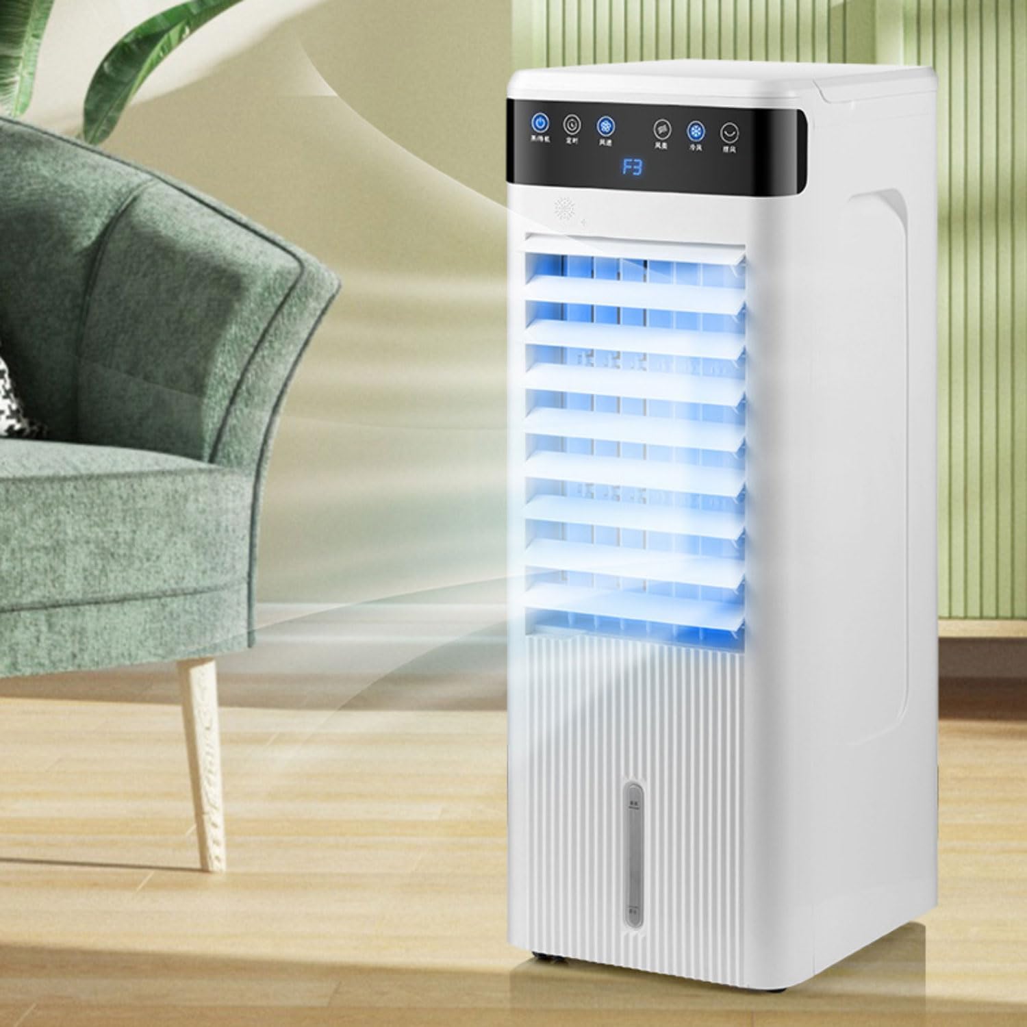 GENERIC Réservoir De Refroidissement à évaporation Portable 5L, Télécommande Et Minuterie, Pivotant à 120°, Calme Pour Le Bureau De La Chambre, Refroidissement Efficace En été