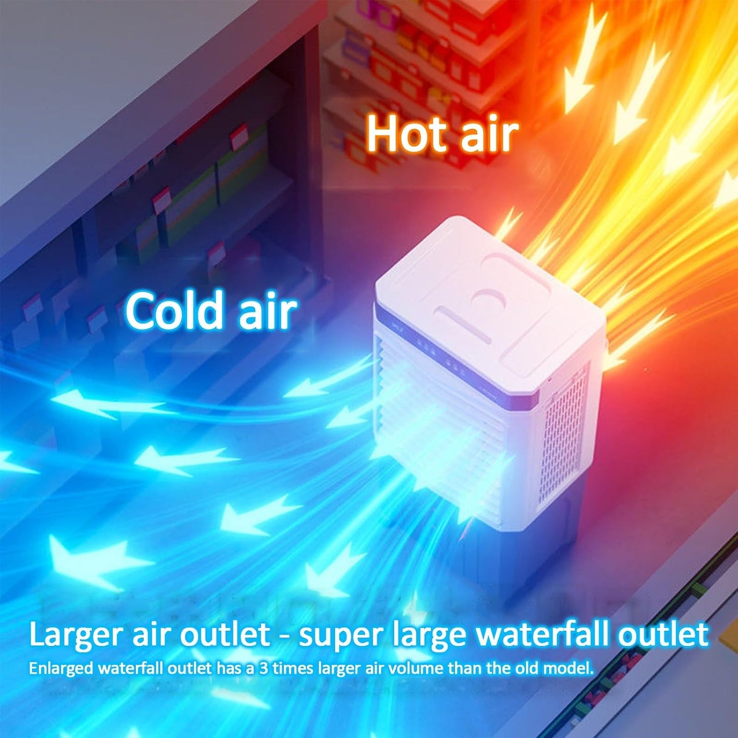 GENERIC Glacière De Marais 6500 CFM, Refroidisseur D'air Par évaporation Avec Réservoir De 70/80 L, 4 Blocs De Glace, Oscillation De 110°, 3 Vitesses Pour Garage, Usage Commercial, Industriel