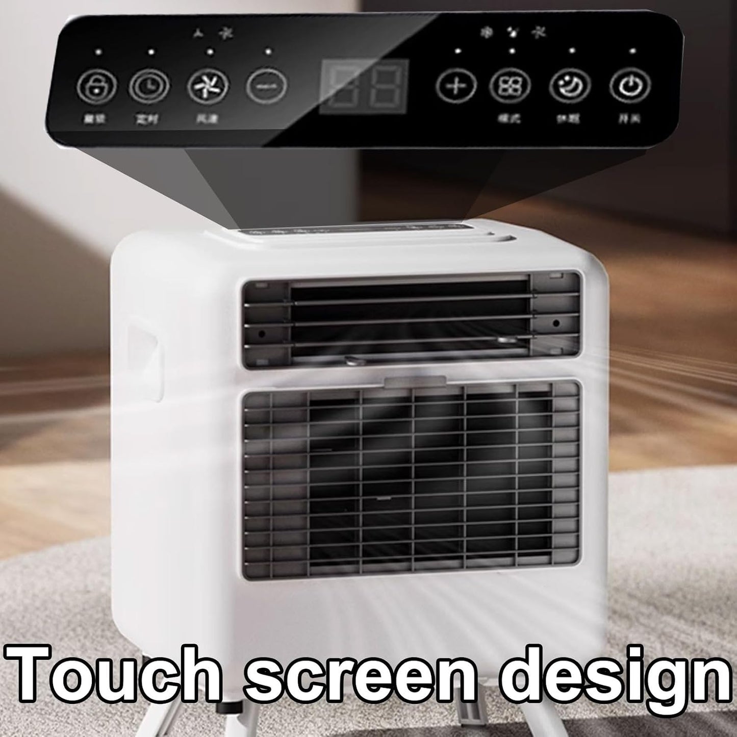  Portable AC 14000 BTU Écran Tactile Sans Fenêtre Besoin D'énergie Efficace Ventilateur D'air Froid Pour Bureau à Chambre à Coucher Compact Unité De Refroidissement Silencieuse