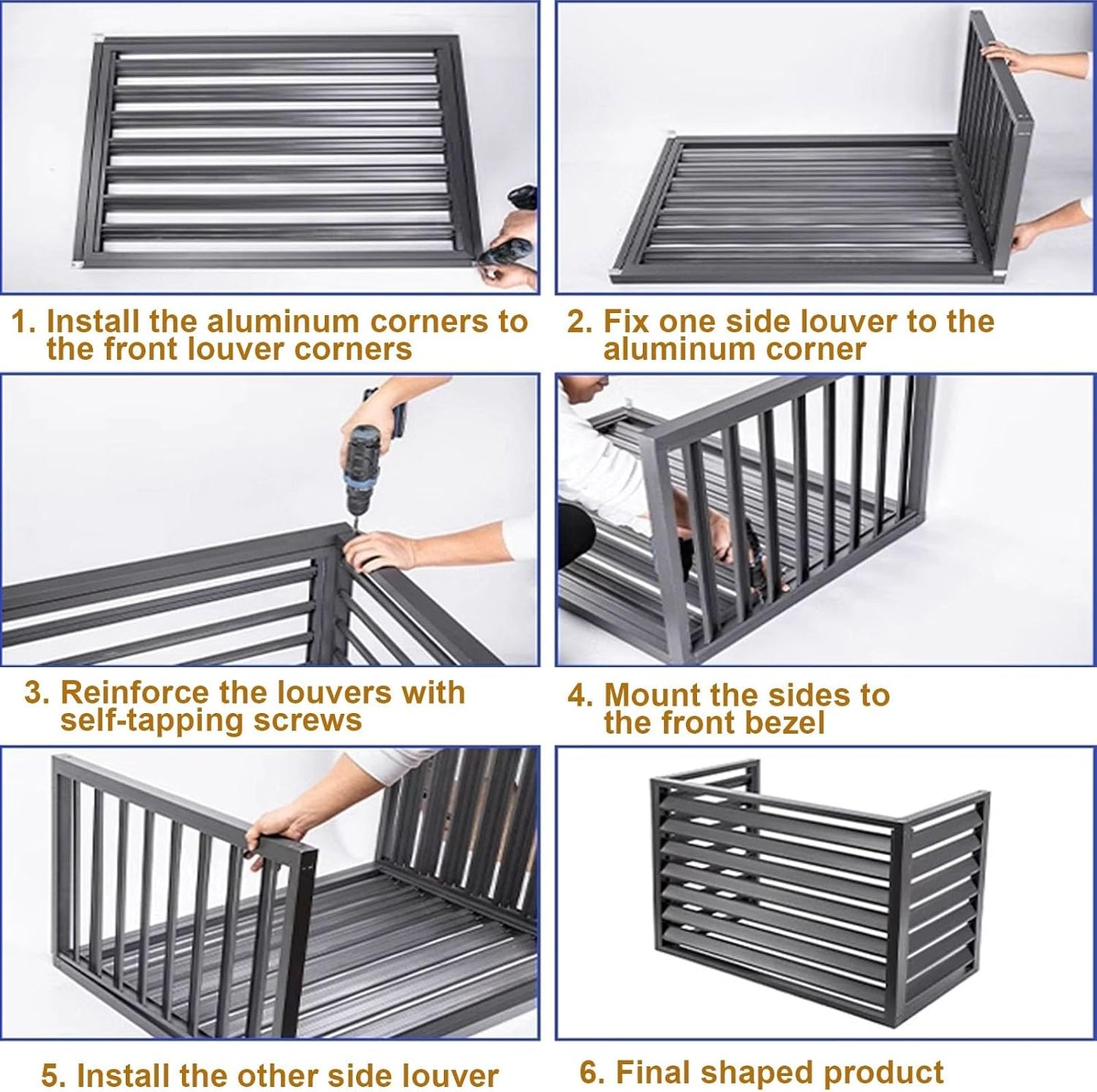 GENERIC Housse De Protection En Aluminium Pour Climatiseur - Résistante Aux Intempéries - Coupe-vent Et à La Grêle - Pour Unités Extérieures, Intérieur/extérieur