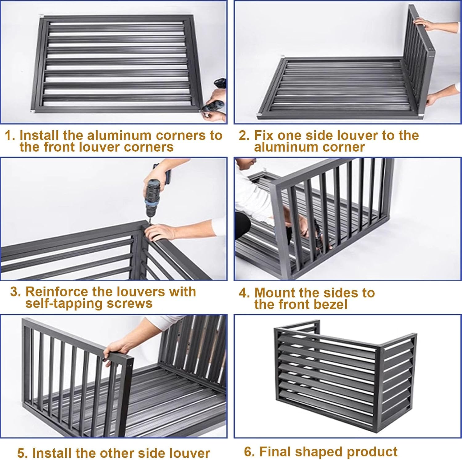 GENERIC Housse De Protection En Aluminium Pour Climatiseur - Résistante Aux Intempéries - Coupe-vent Et à La Grêle - Pour Unités Extérieures, Intérieur/extérieur