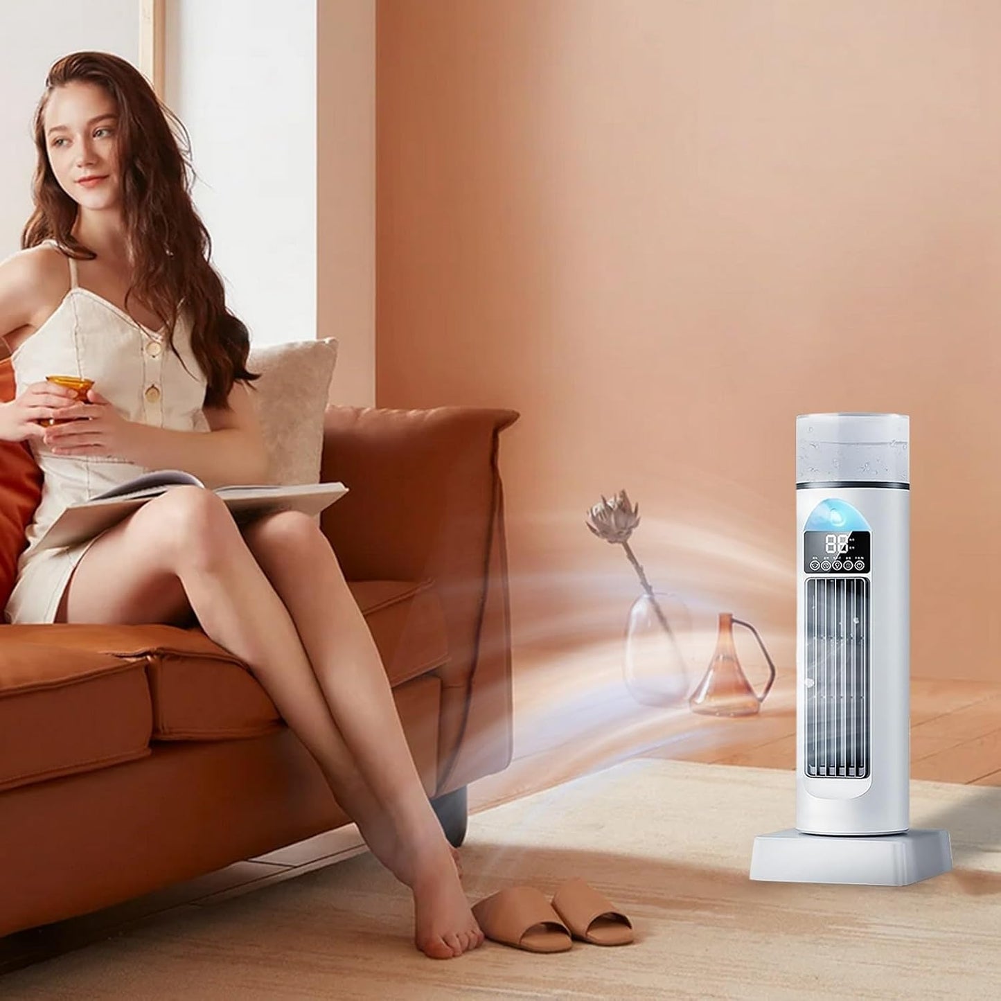 GENERIC Ventilateur De Climatisation – Ventilateurs De Refroidissement Qui Soufflent De L'air Froid | Gadgets Cool Sans Pales – Humidificateur à évaporation Silencieux Avec Minuterie Et Télécommande Pour