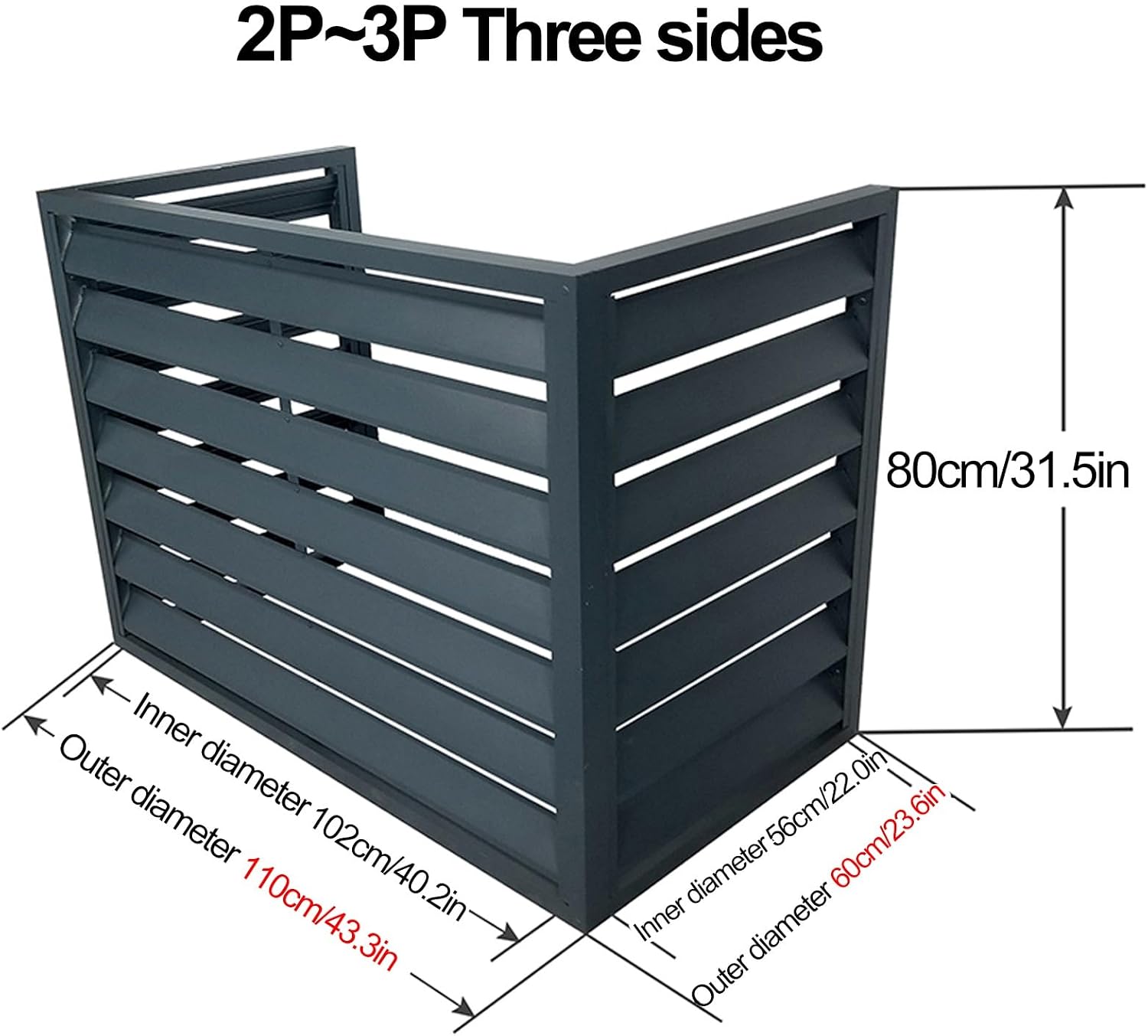  Housse De Protection En Métal Résistante Aux Intempéries Pour Pompe à Chaleur Et Climatiseur - 110 X 60 X 80 Cm - Cage De Climatisation Extérieure Pour Unités De Condensateur - Protection Contre Les