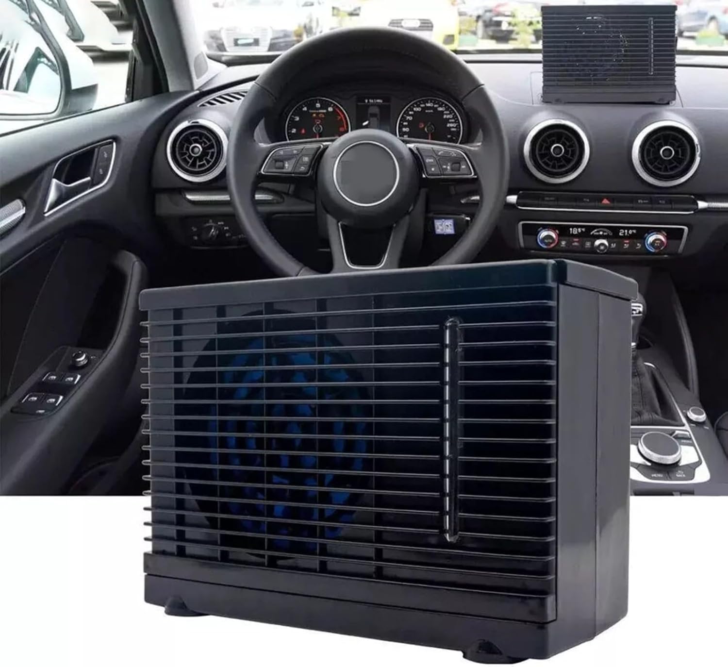  Ventilateur De Refroidissement Portable Pour Voiture, Refroidissement Par évaporation Réglable Pour Cabine De Véhicule, Ventilateur De Bureau à Faible Bruit Avec 3 à 5 Heures D'autonomie, Noir
