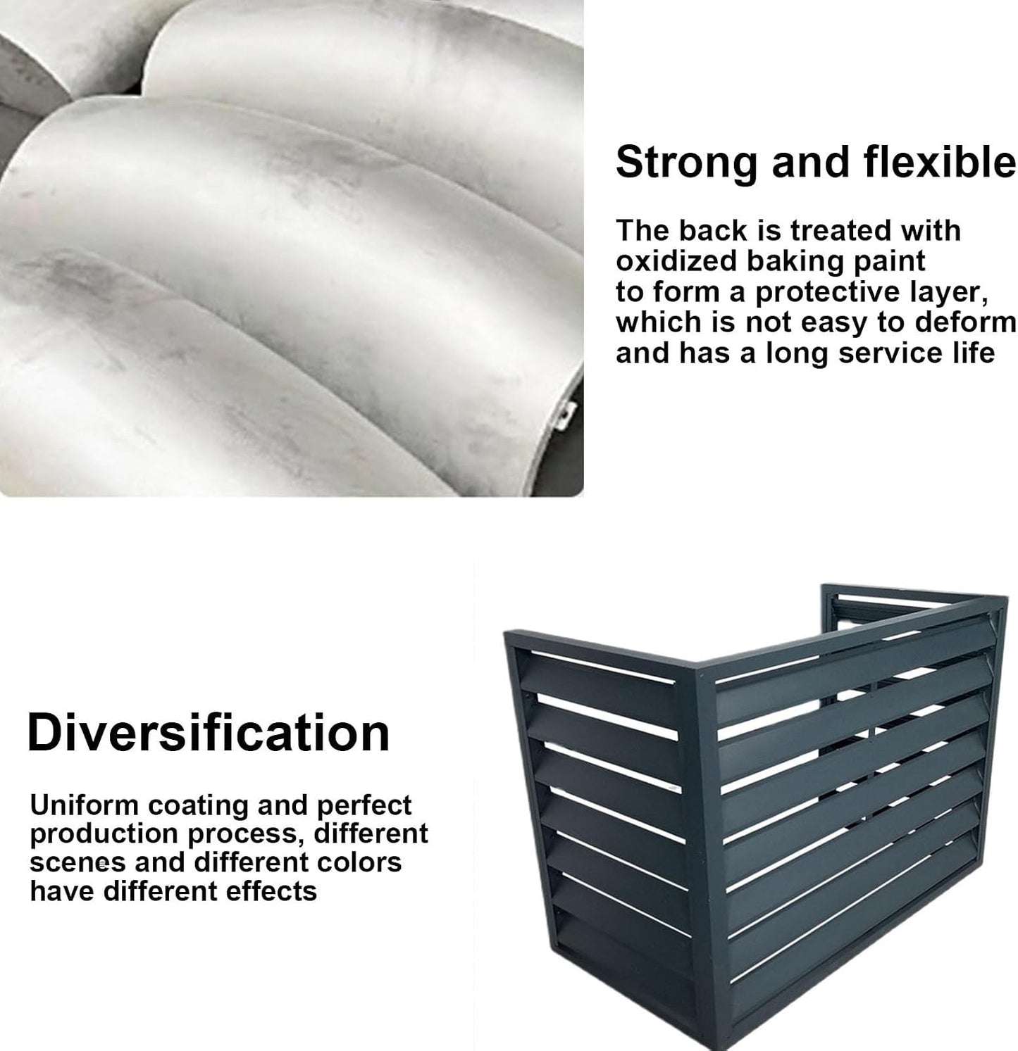 GENERIC Mini Housse De Climatiseur En Aluminium Résistant Aux Intempéries Pour Pompe à Chaleur Extérieure Clôture élégante Pour Cacher Les Unités AC Matériau Extérieur Blanc Utilisation Intérieure Et