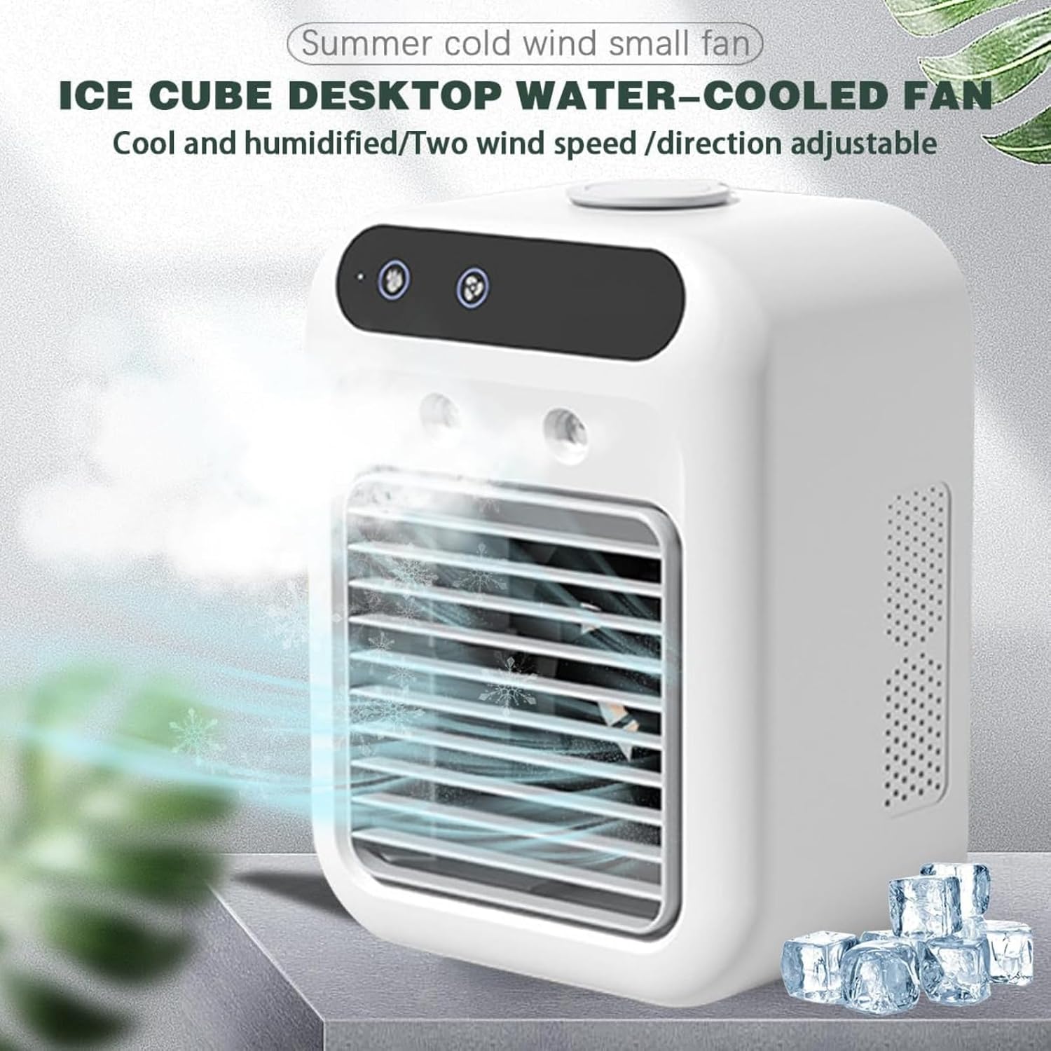 GENERIC Climatiseur Portable – Mini Refroidisseur Par évaporation Avec Réservoir D'eau De 500 Ml, 2 Vitesses Et 2 Options De Brume Pour La Maison, Le Bureau, La Chambre Ou La Chambre à Coucher