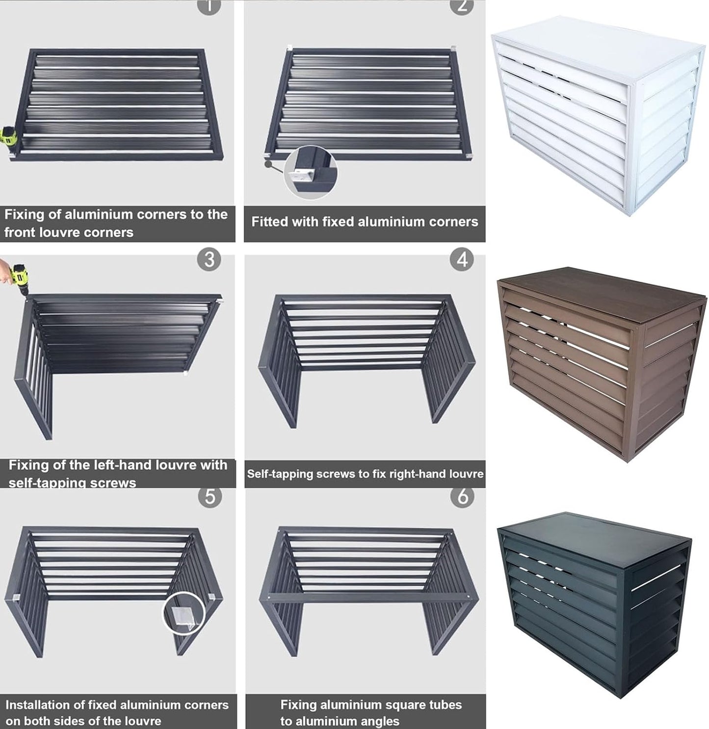  Housse En Aluminium Pour Climatiseur Mini Split Et Pompe à Chaleur, Protection Extérieure Résistante Aux Intempéries, Bouclier D'hiver Complet Pour Unités D'intérieur/extérieur, Couleur Blanche