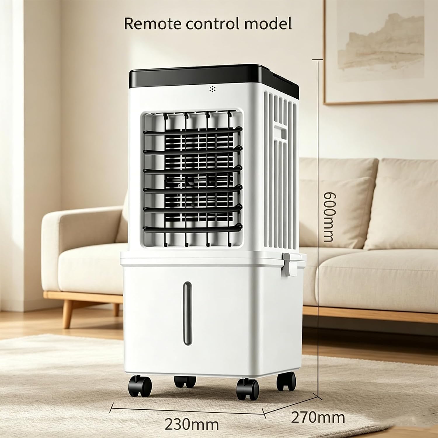 GENERIC Ventilateur De Climatiseur Portable 10L, Ventilateur De Refroidisseur D'air évaporatif Avec 3 Vitesses, Ventilateur à Faible énergie D'économie D'espace Avec Roues Pour Le Bureau à Domicile Et La Cham